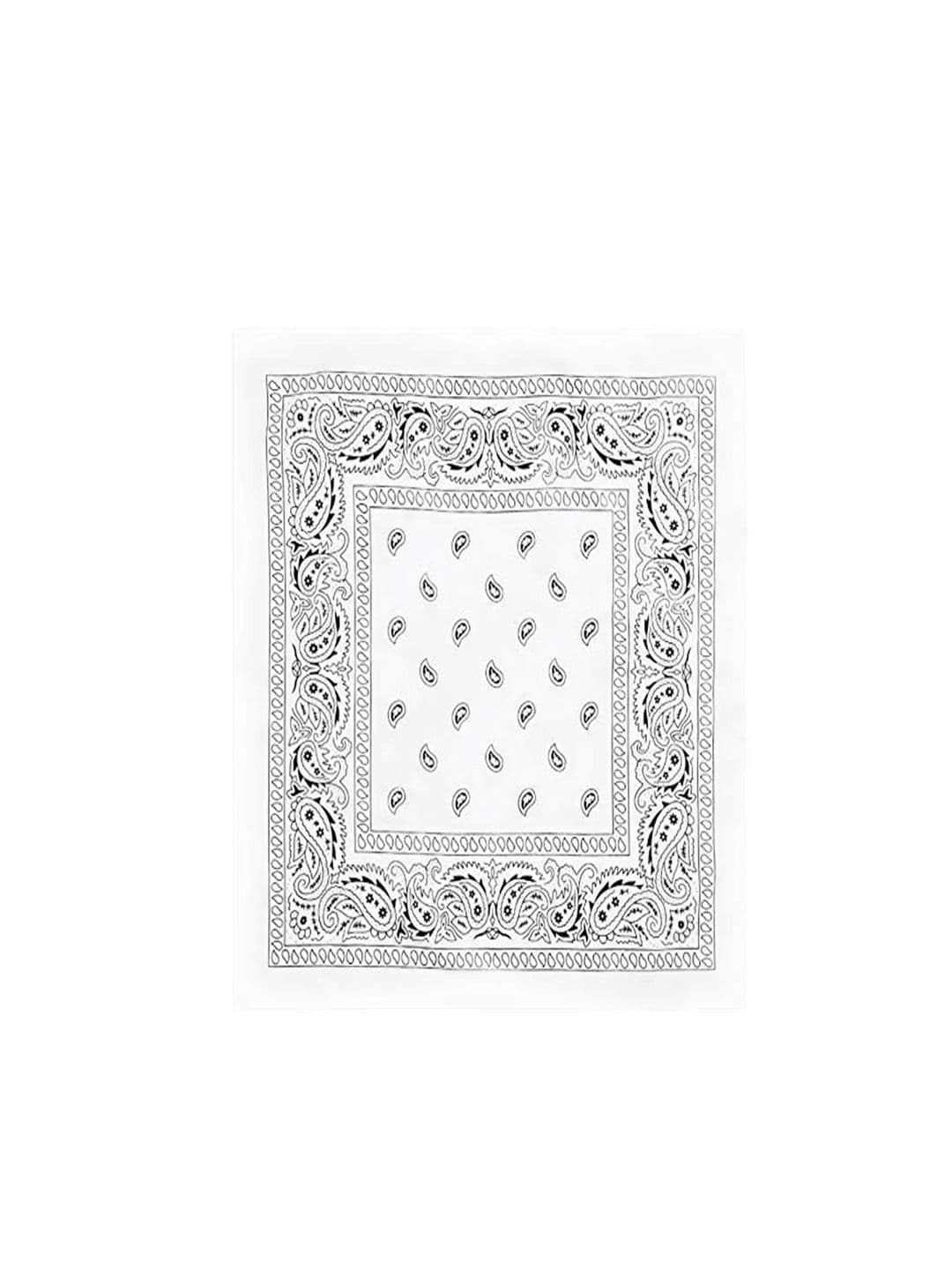 Aadikart Pack of 4 White & Blue Paisley Cotton Bandanas - view 1