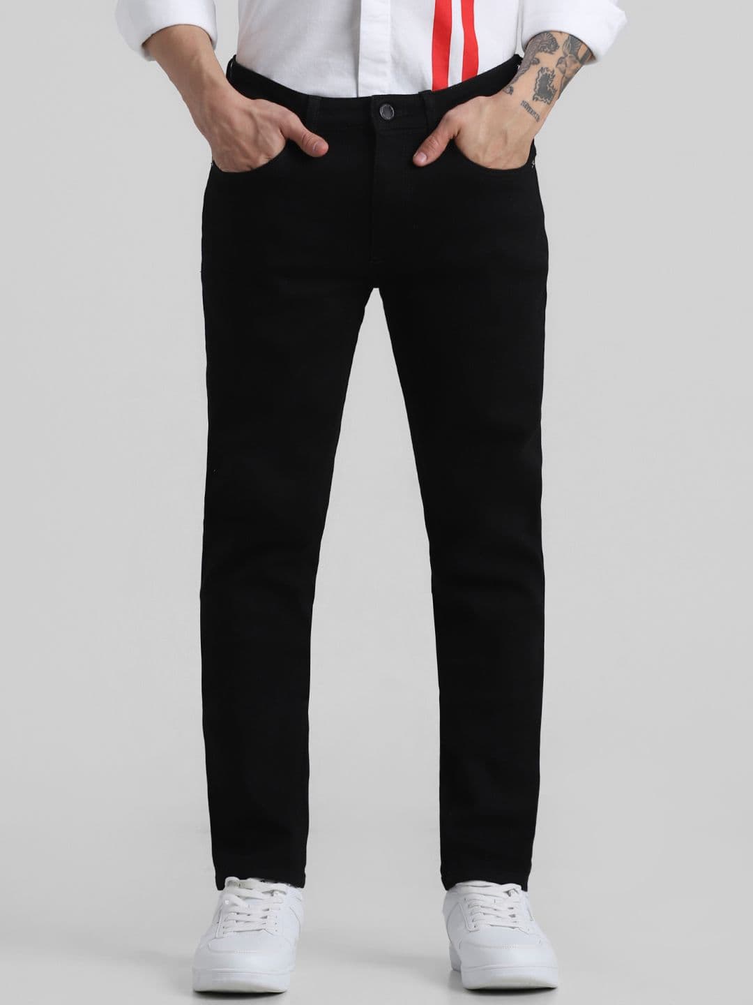 Jack & Jones Men Black Low-Rise Jeans