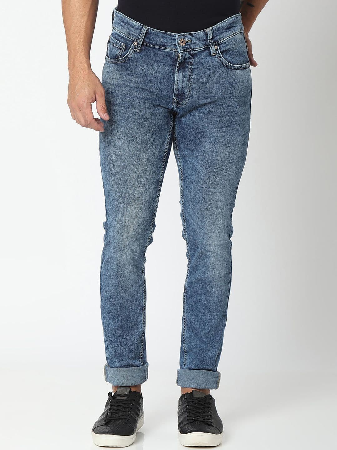 SPYKAR Men Blue Slim Fit Low-Rise Heavy Fade Jeans - view 1