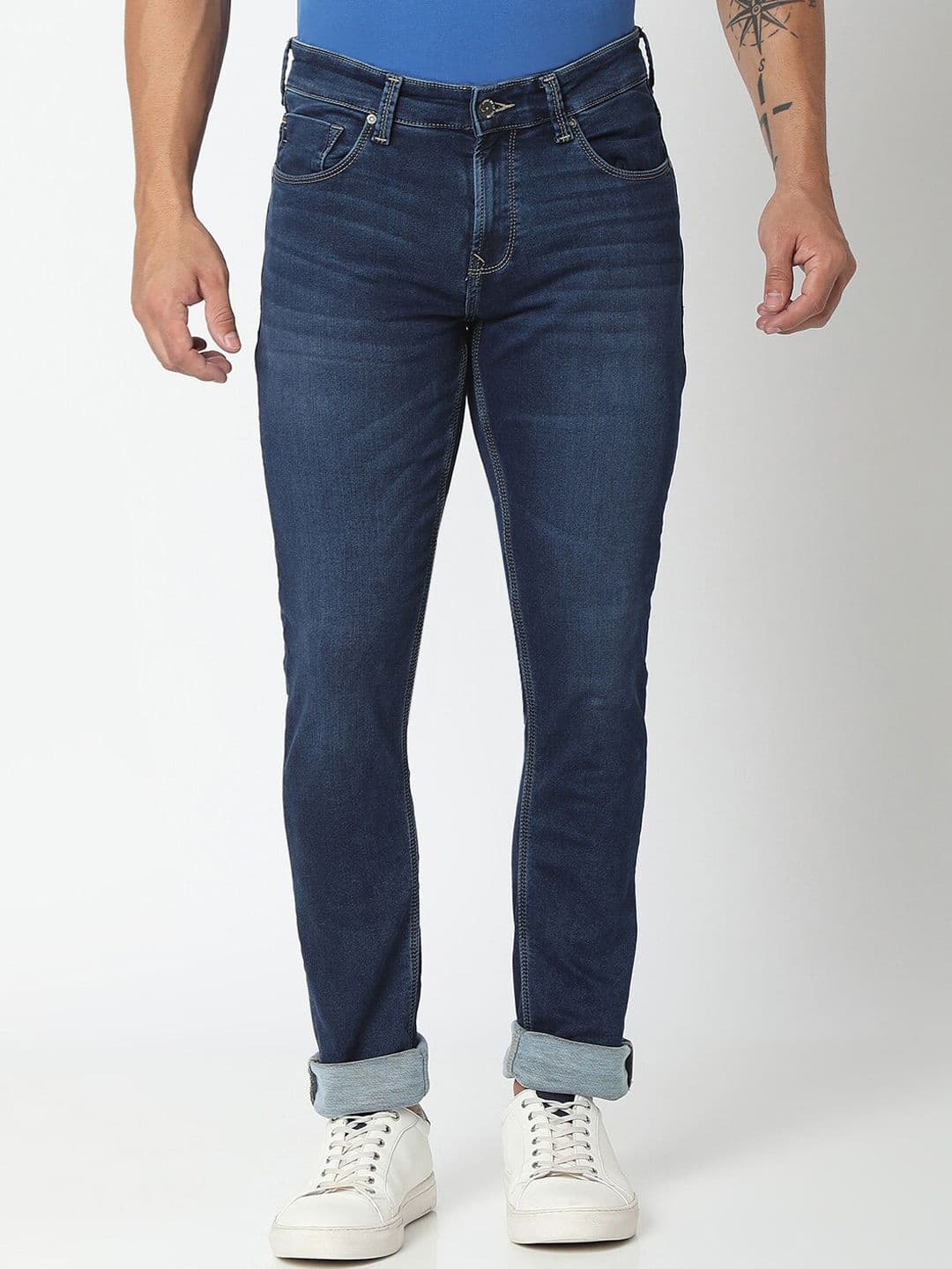 SPYKAR Men Blue Slim Fit Low-Rise Light Fade Jeans - view 1