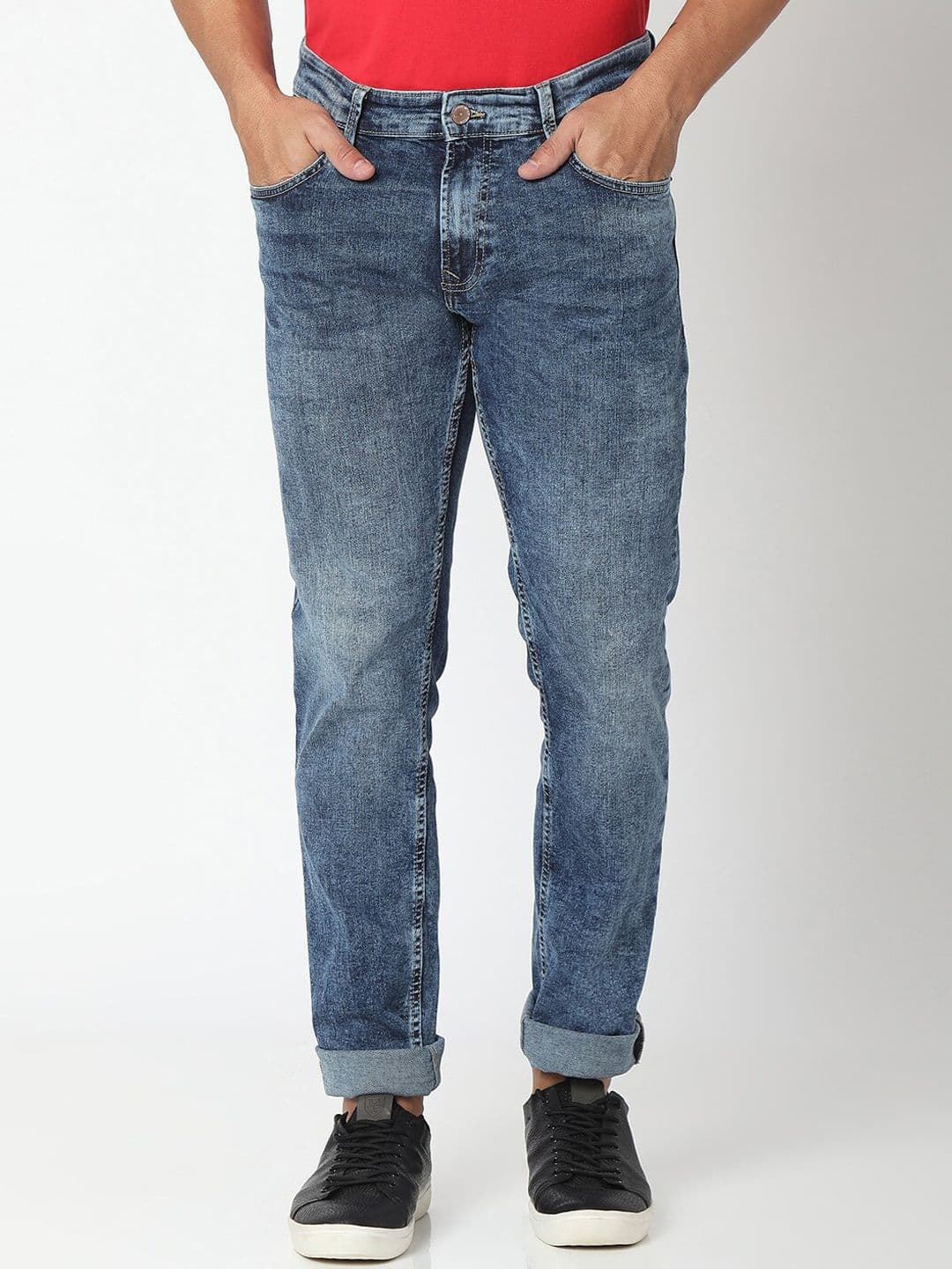 SPYKAR Men Blue Relaxed Fit Low-Rise Light Fade Jeans