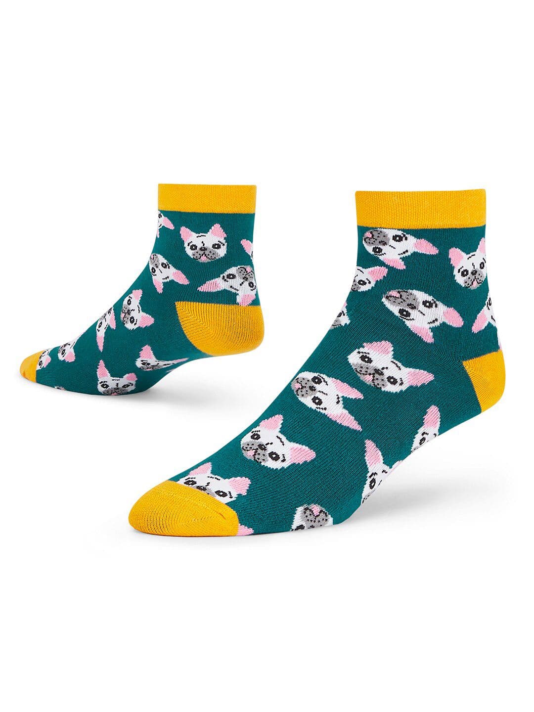 Dynamocks Unisex Yellow & Green Printed Ankle-Length Cotton Socks - view 1