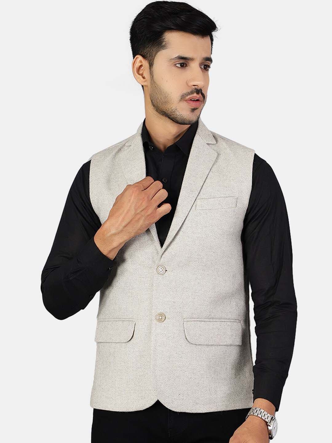 Wintage Men Grey Nehru Jackets - view 1