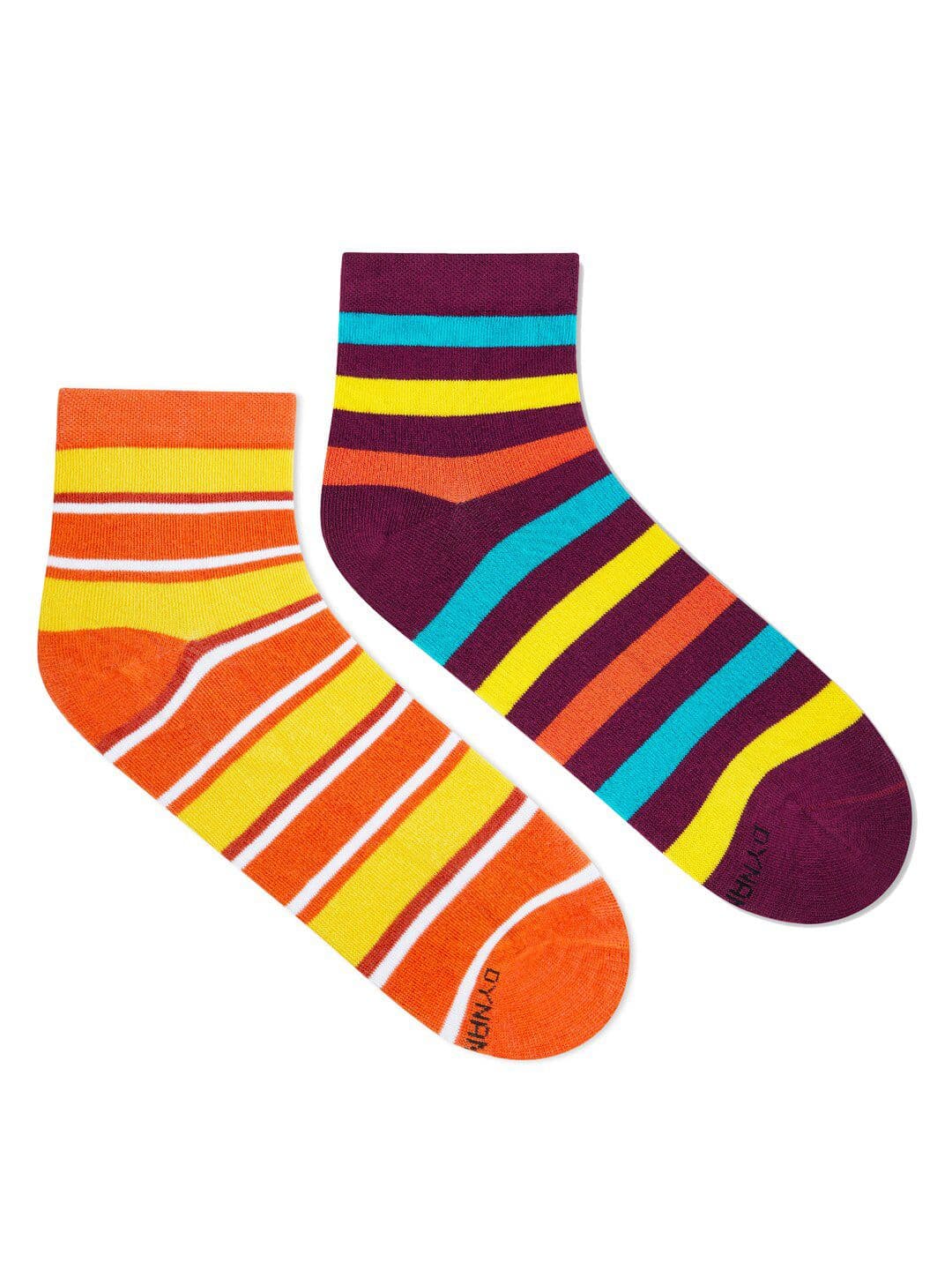 Dynamocks Unisex Pack Of 2 Striped Ankle-Length Socks - view 1
