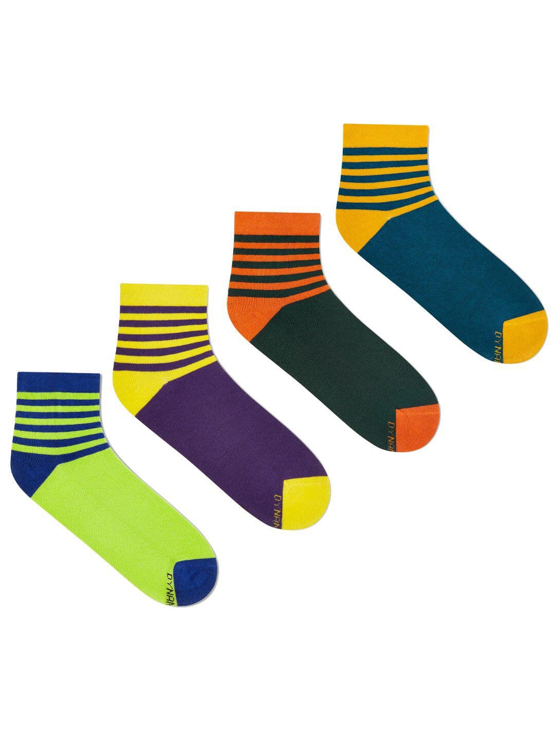 Dynamocks Unisex Pack Of 4 Striped Ankle-Length Socks - view 1