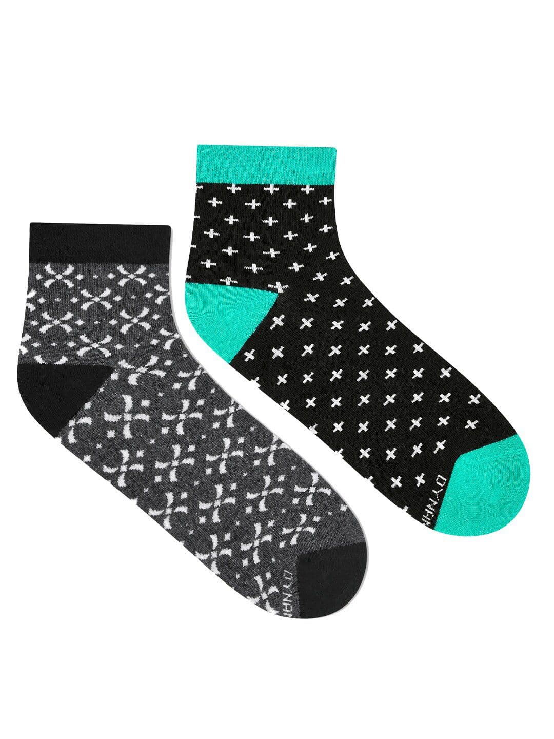 Dynamocks Unisex Pack Of 2 Patterned Ankle-Length Socks - view 1