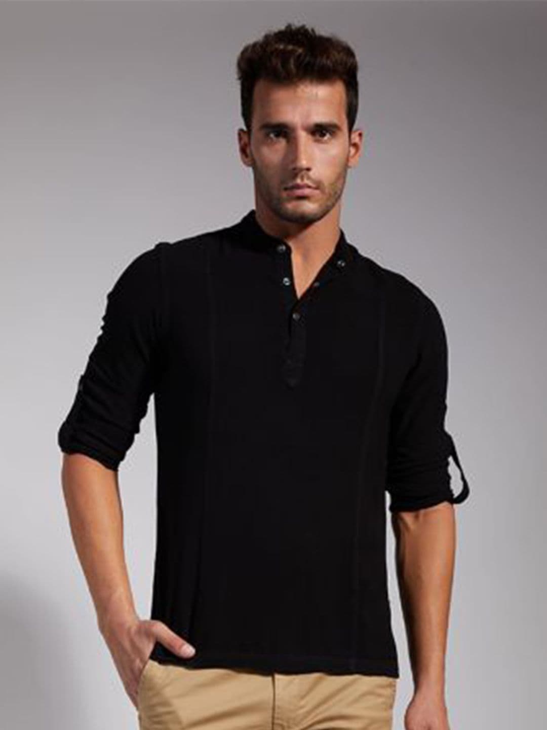 IDENTITI Men Black Slim Fit Casual Shirt - view 1