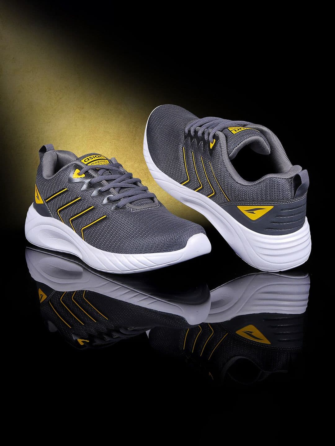 ASIAN Men Grey Mesh Running Non-Marking Shoes - view 1