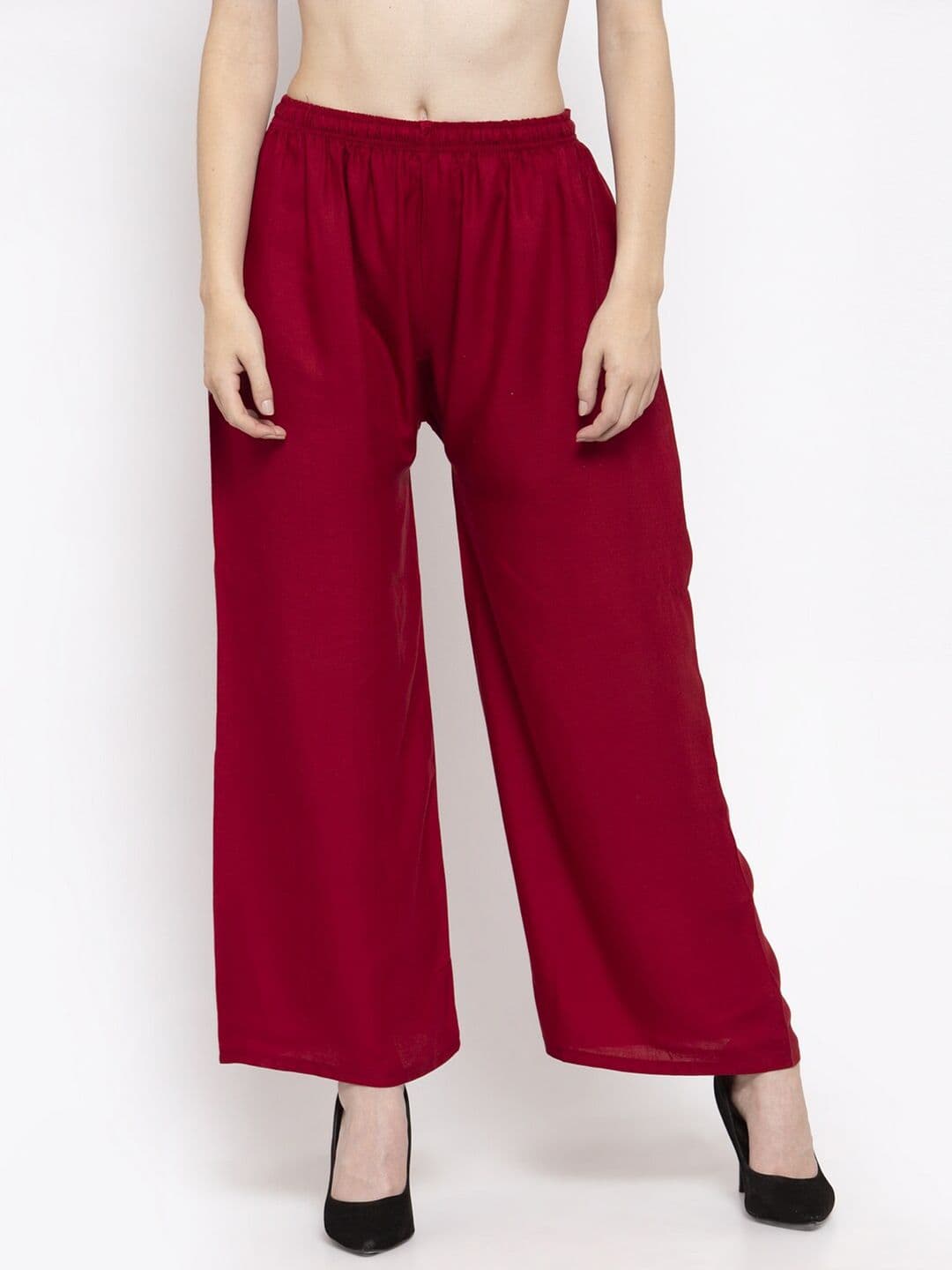 Clora Creation Women Maroon Flared Ethnic Palazzos - view 1
