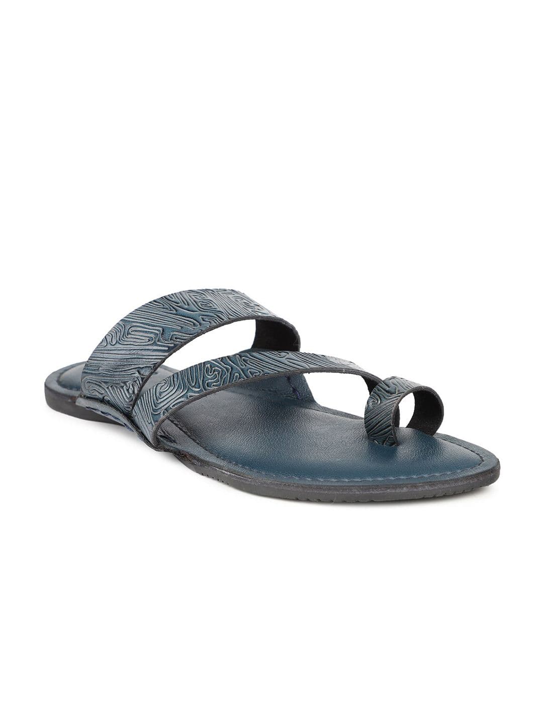 PRIVO by Inc.5 Men Blue Leather Comfort Sandals - view 1