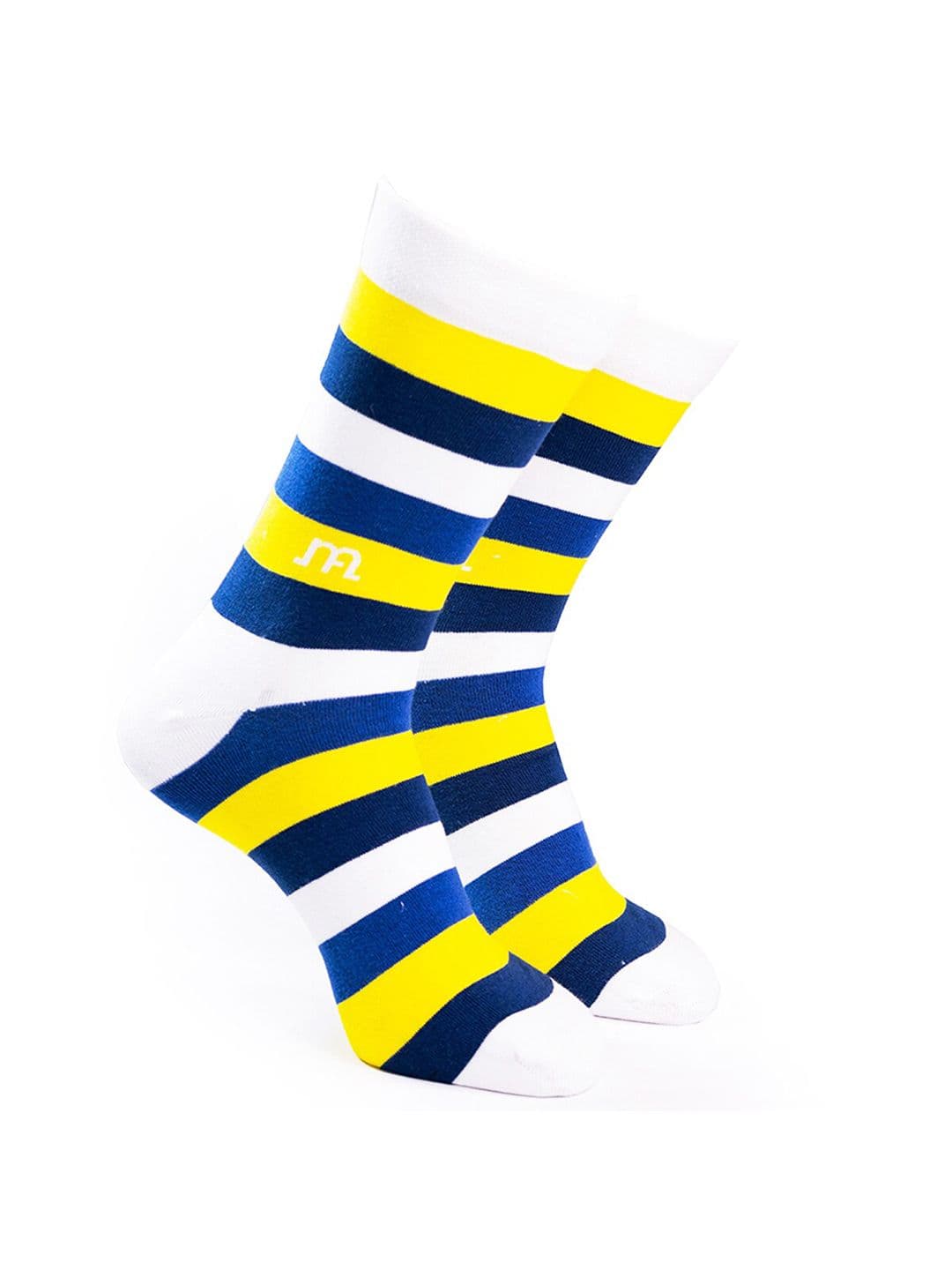 Man Arden Men Multicoloured Striped Calf-Length Cotton Socks - view 1