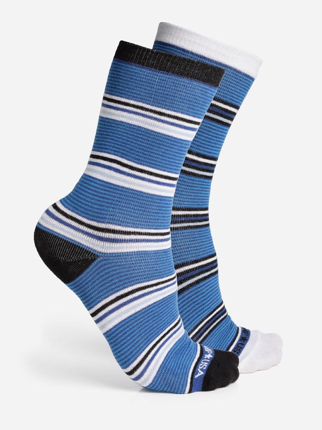 JUMP USA Men Pack Of 3 Assorted Striped Calf-Length Bamboo Socks - view 1