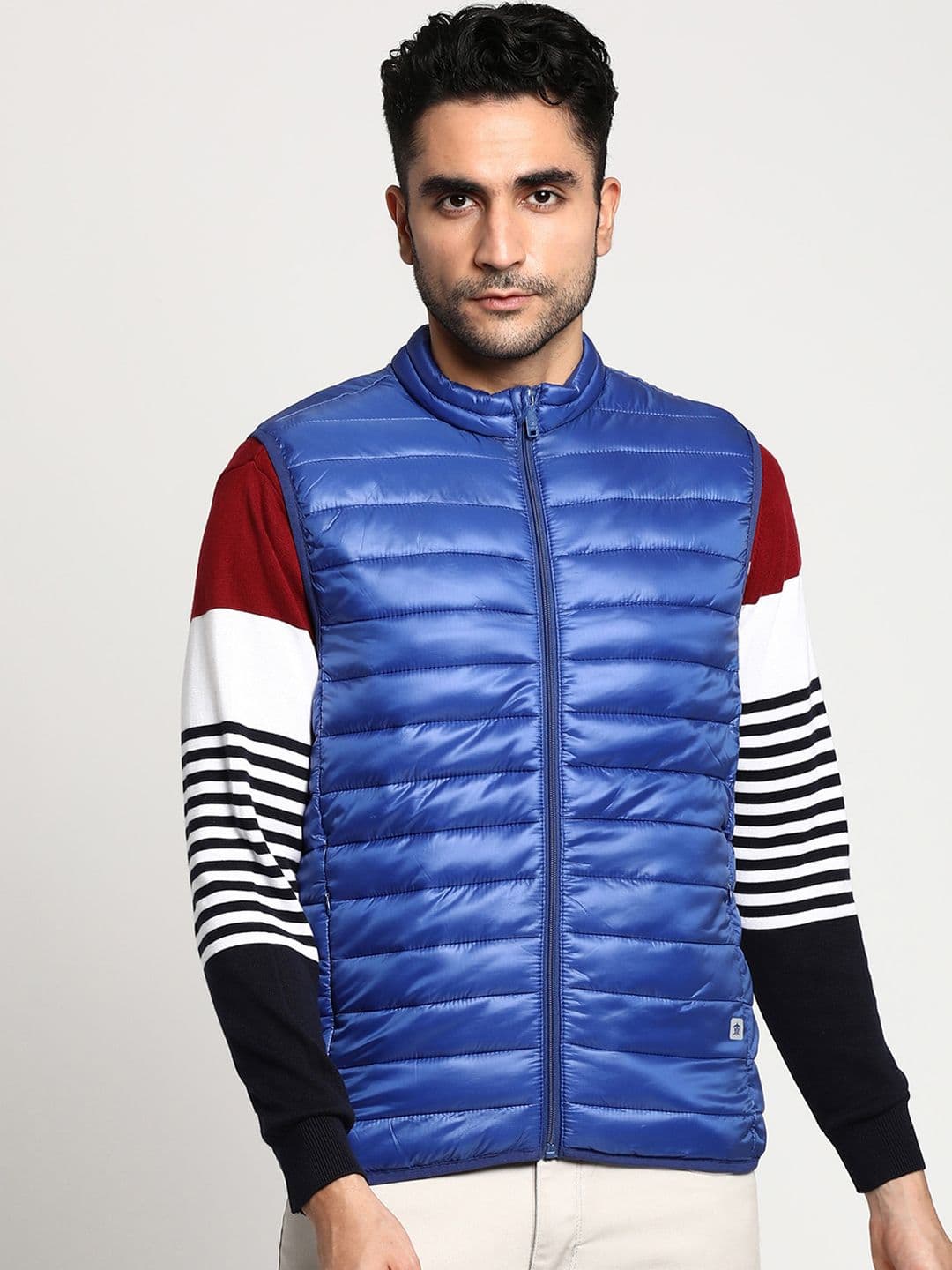 Turtle Men Blue Colourblocked Windcheater Outdoor Puffer Jacket - view 1