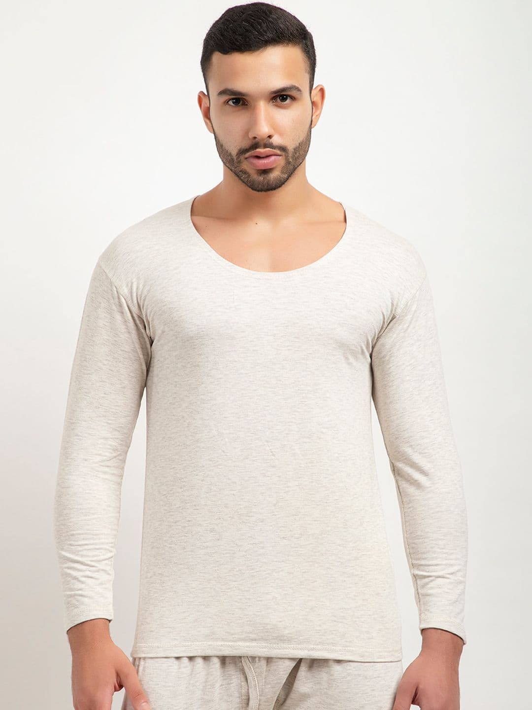 ARMISTO Men Off-White Solid Thermal Top - view 1