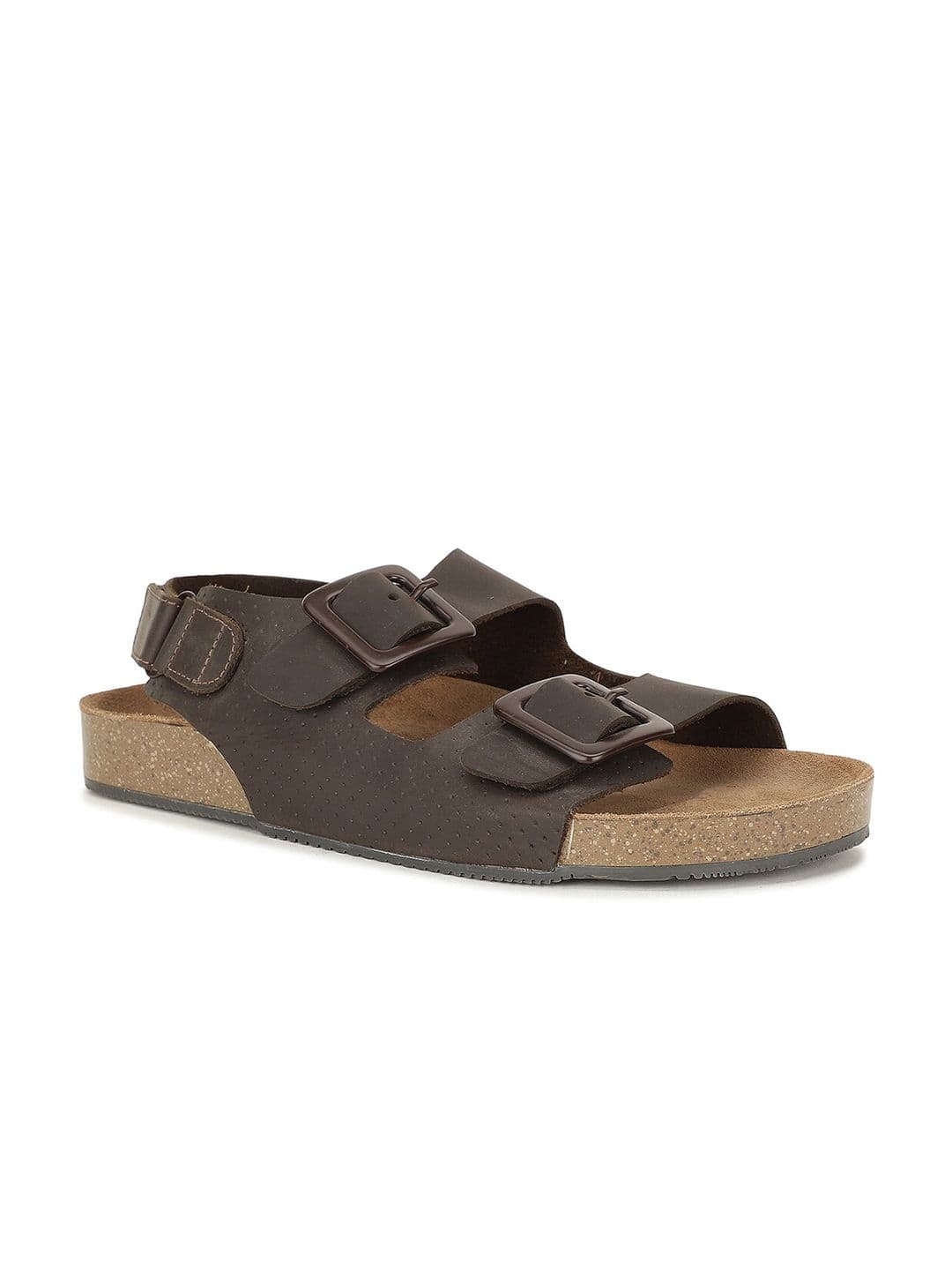 Bata Men Brown Leather Comfort Sandals - view 1