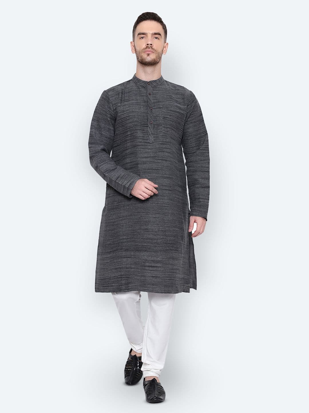 Latest Chikan Garments Men Grey Kurta - view 1