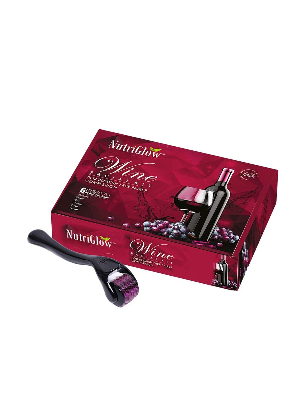 NutriGlow 6-Pieces of Wine Facial Kit With Derma Roller - view 1