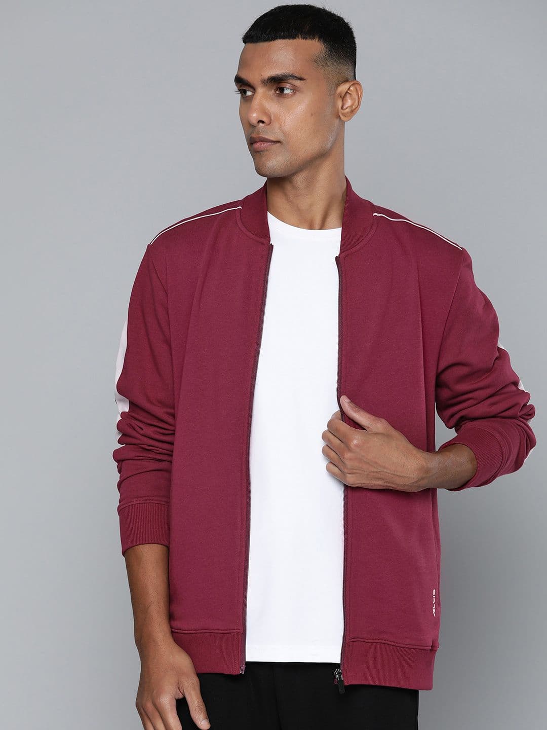 Alcis Men Maroon Solid Bomber Jacket - view 1