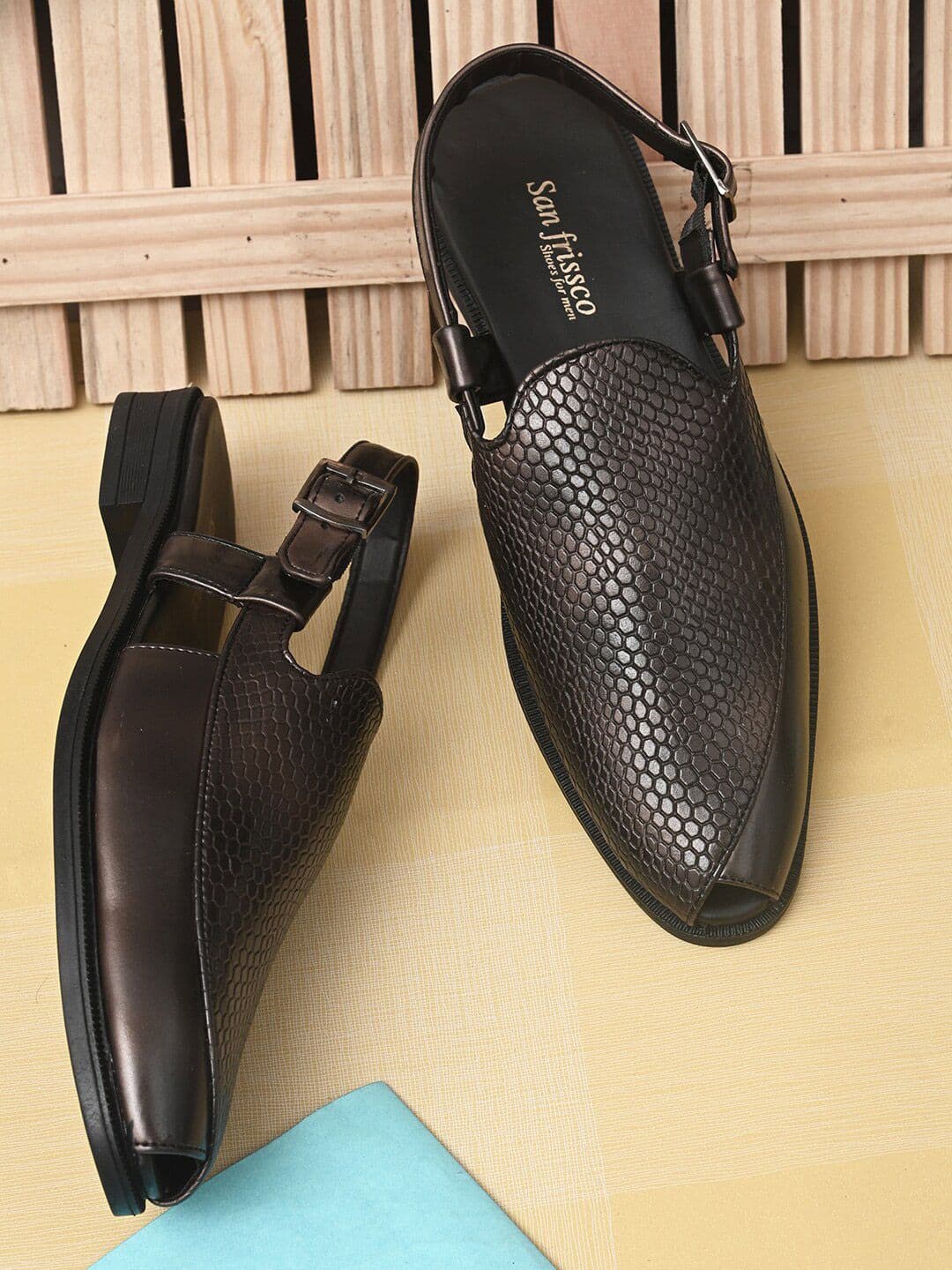 San Frissco Men Copper-Toned Shoe-Style Sandals - view 1