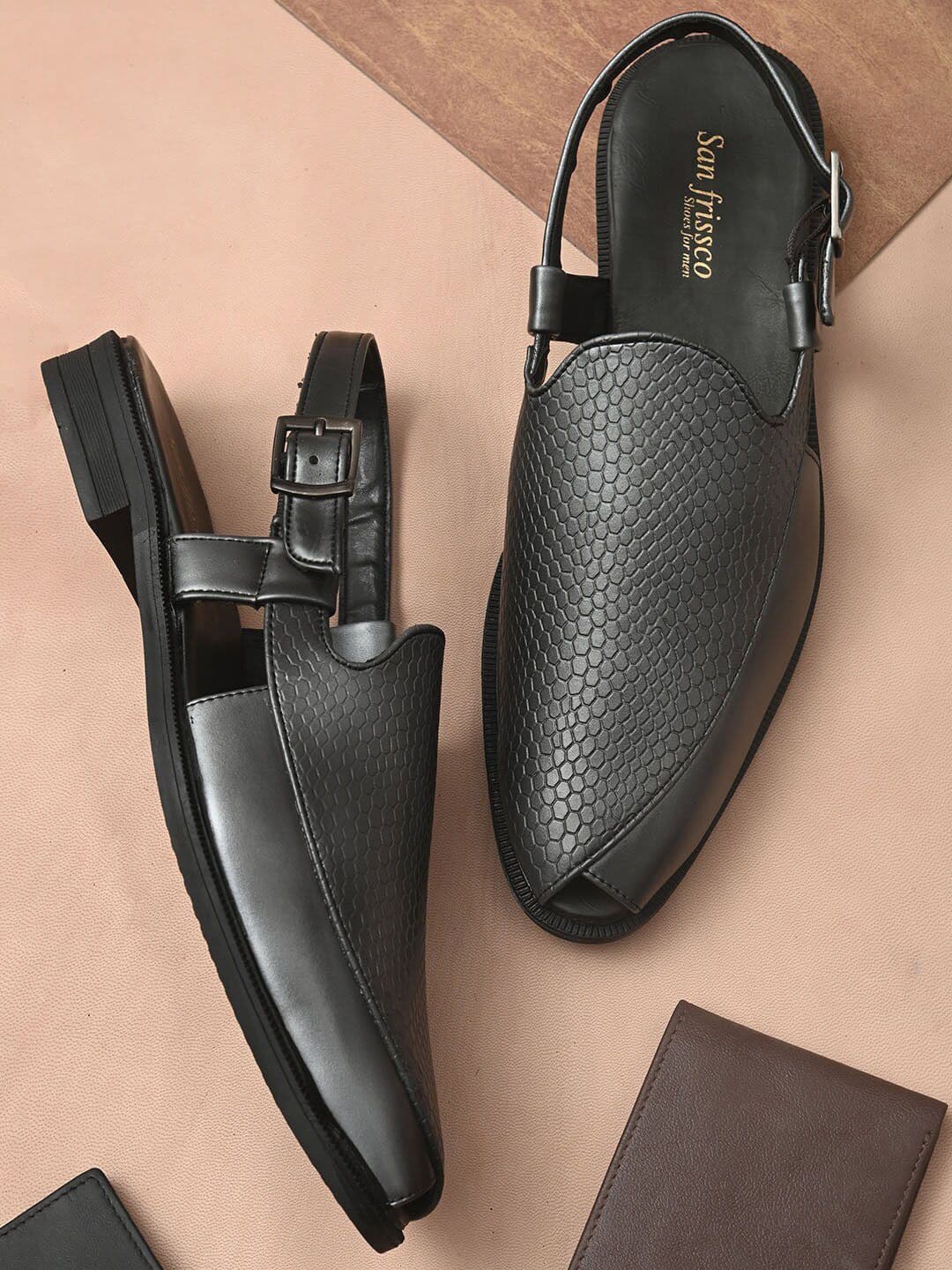 San Frissco Men Gold-Toned Shoe-Style Sandals - view 1