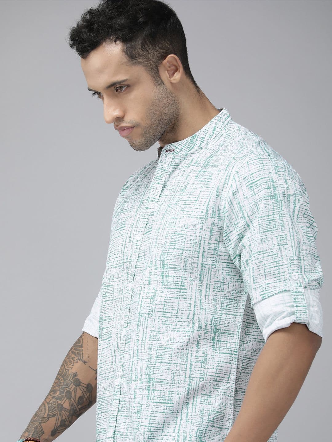 Roadster Men White Pure Cotton Abstract Printed Casual Shirt - view 1