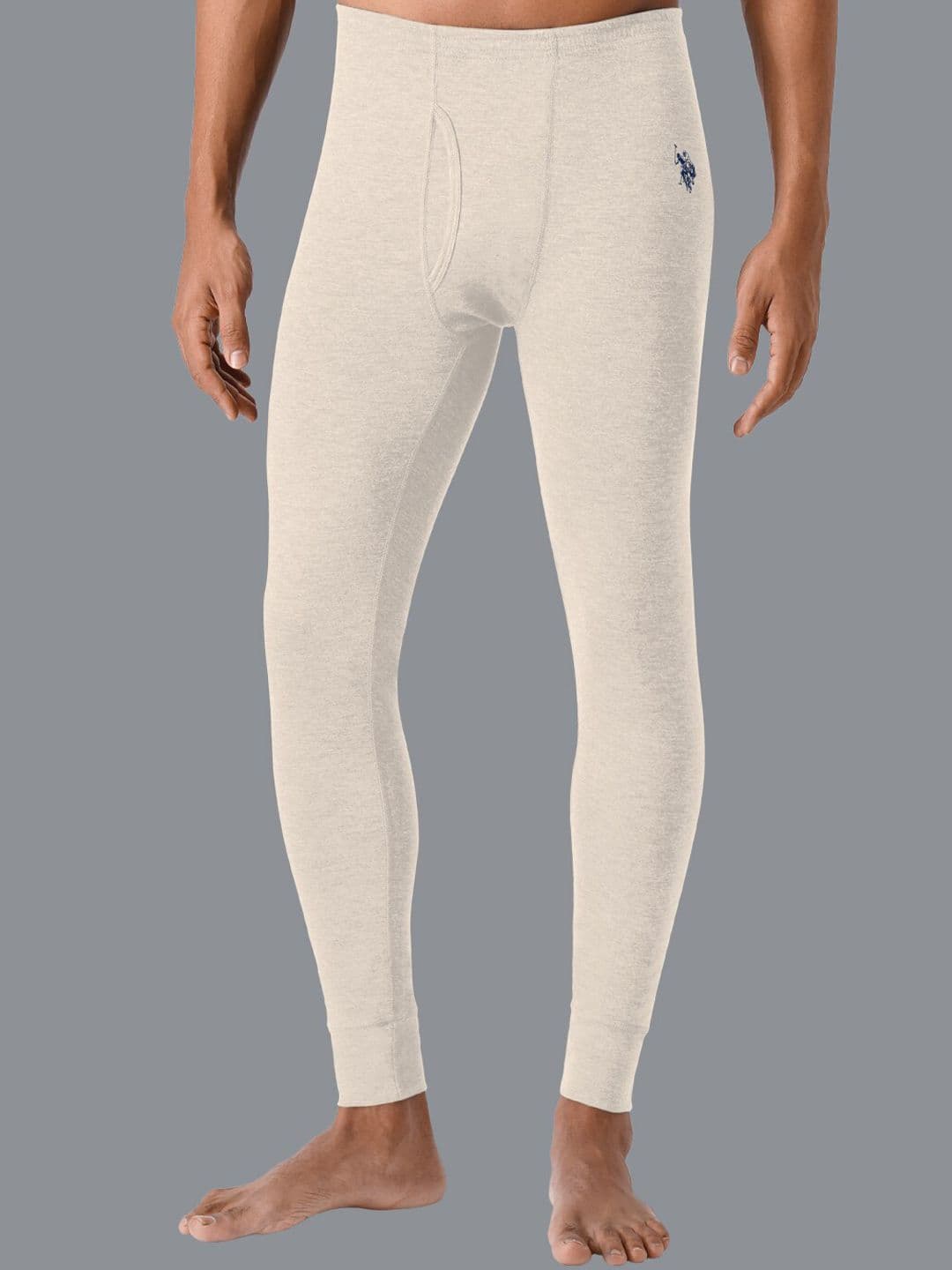 U.S. Polo Assn. Men Beige Ribbed Thermal Bottom - view 1