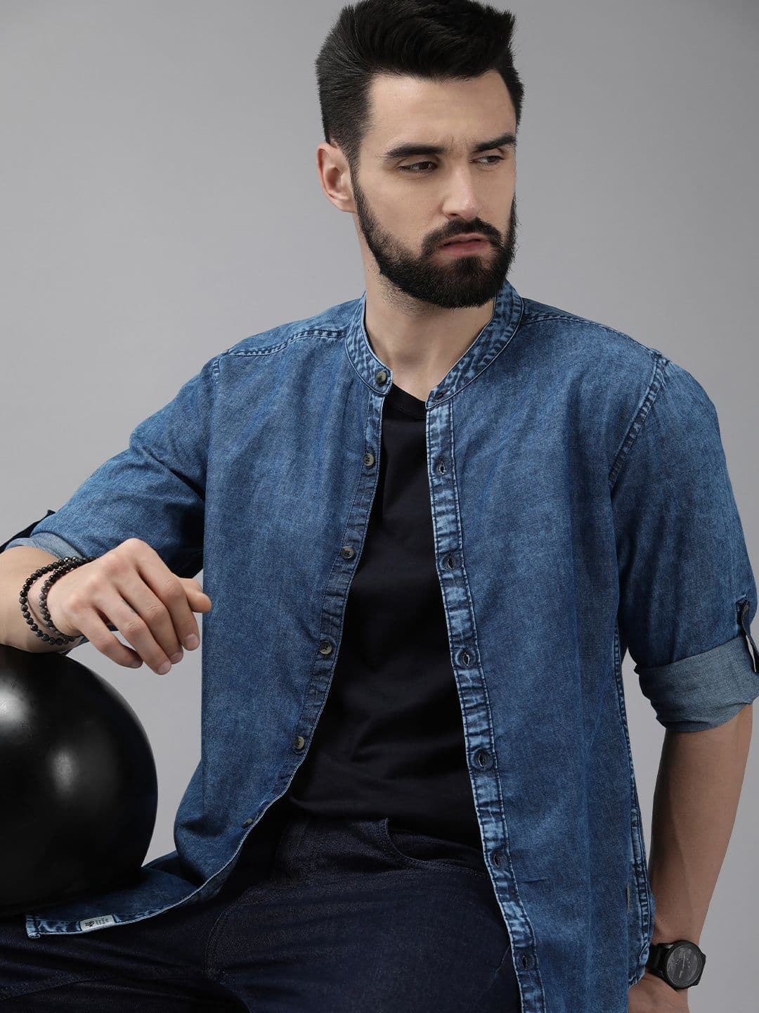 Roadster Men Blue Standard Casual Cotton Denim Shirt - view 1
