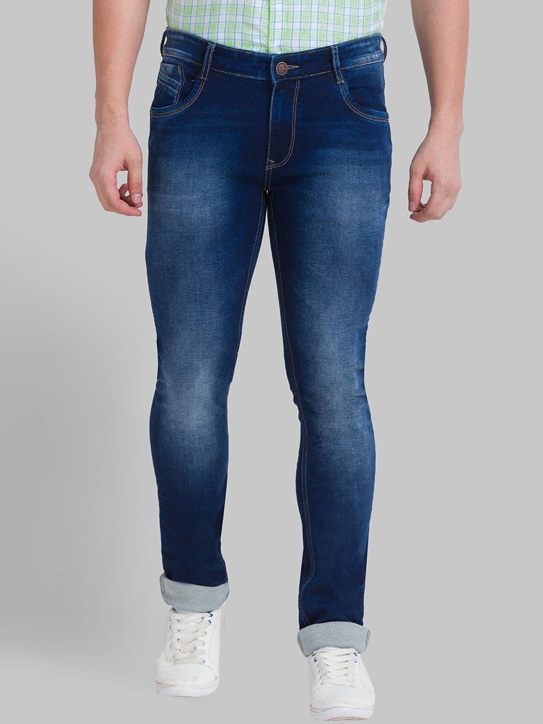 Parx Men Blue Skinny Fit Heavy Fade Jeans - view 1