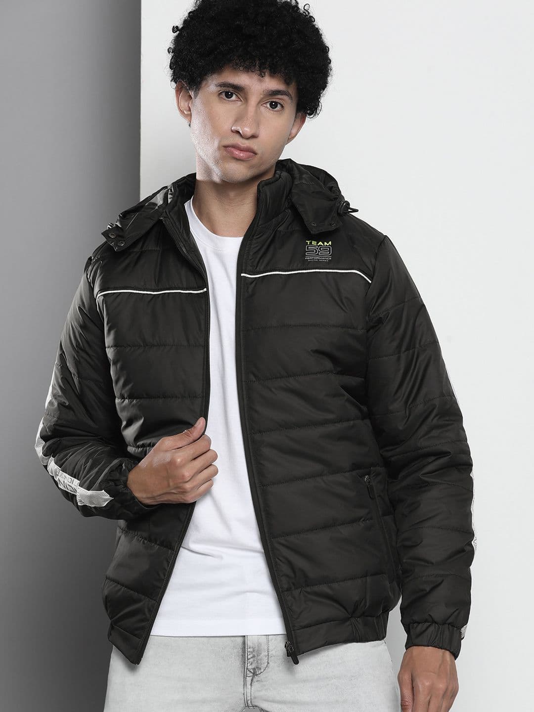 The Indian Garage Co Men Puffer Jacket with Detachable Hood - view 1