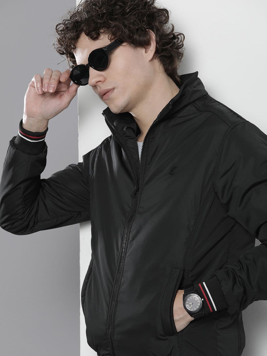 The Indian Garage Co Men Regular Fit Zip-Front Bomber Jacket - view 1