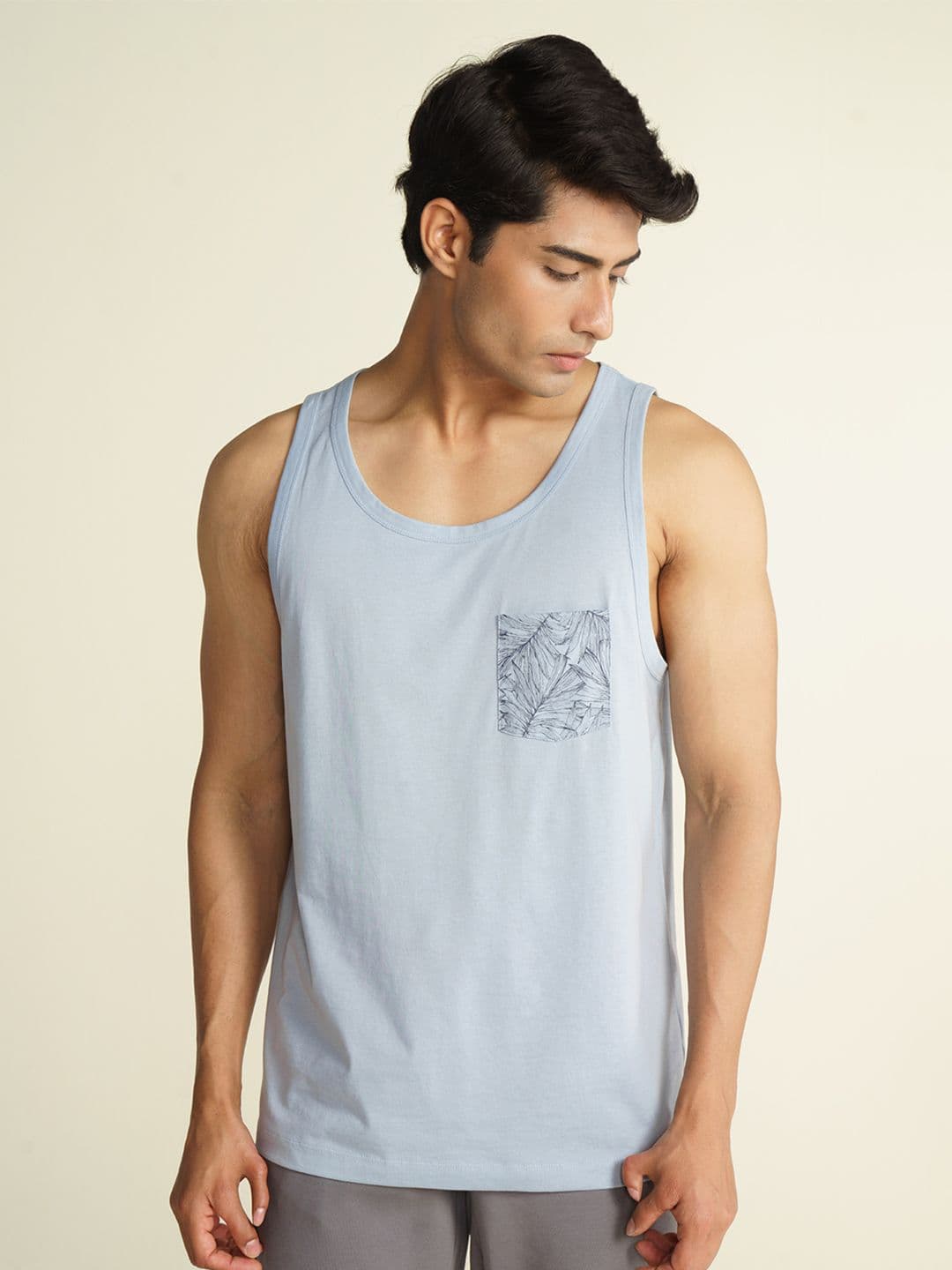 DaMENSCH NEO-Cool Pure Cotton Pocket Print Tank Top