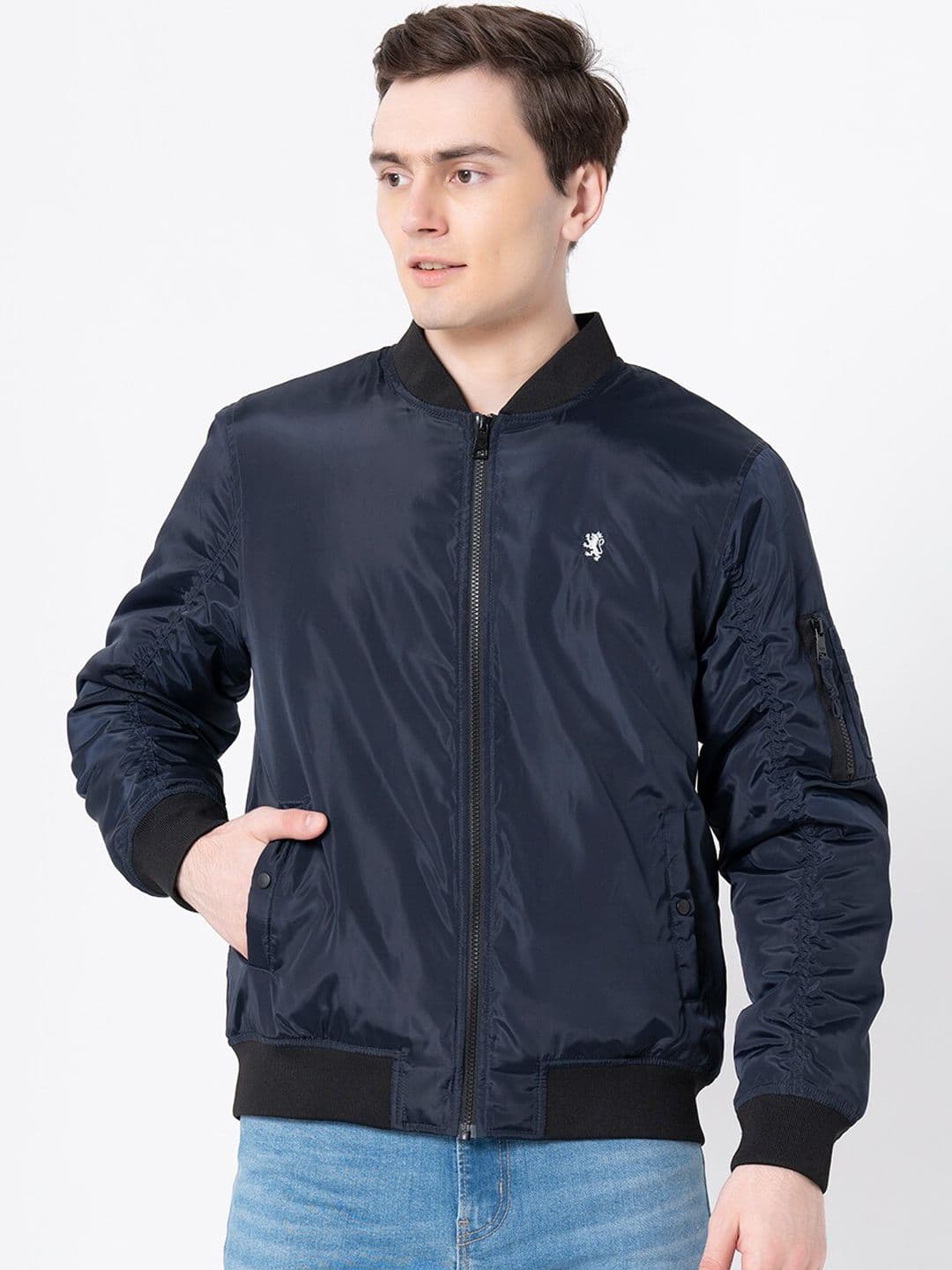 Red Tape Men Navy Blue Bomber Jacket - view 1