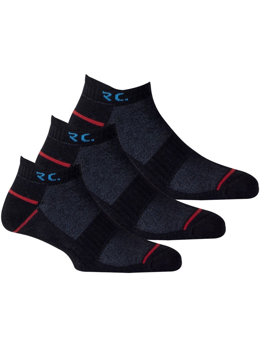RC. ROYAL CLASS Men Pack Of 3 Black Patterned Ankle-Length Socks - view 1