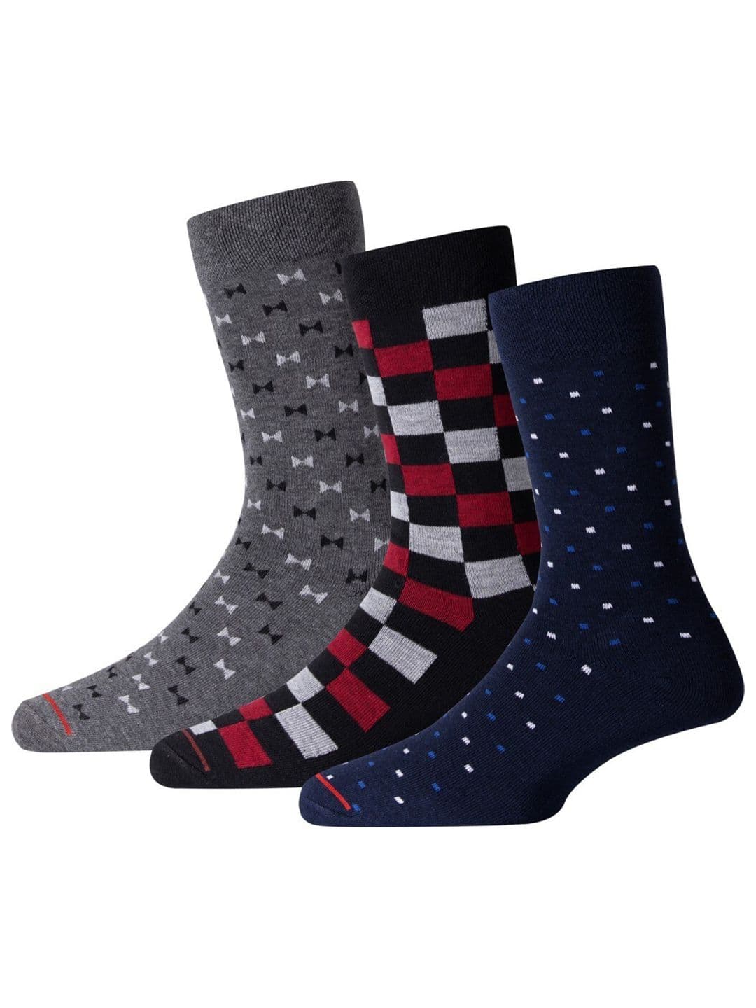 RC. ROYAL CLASS Men Pack Of 3 Patterned Cotton Calf-Length Socks - view 1