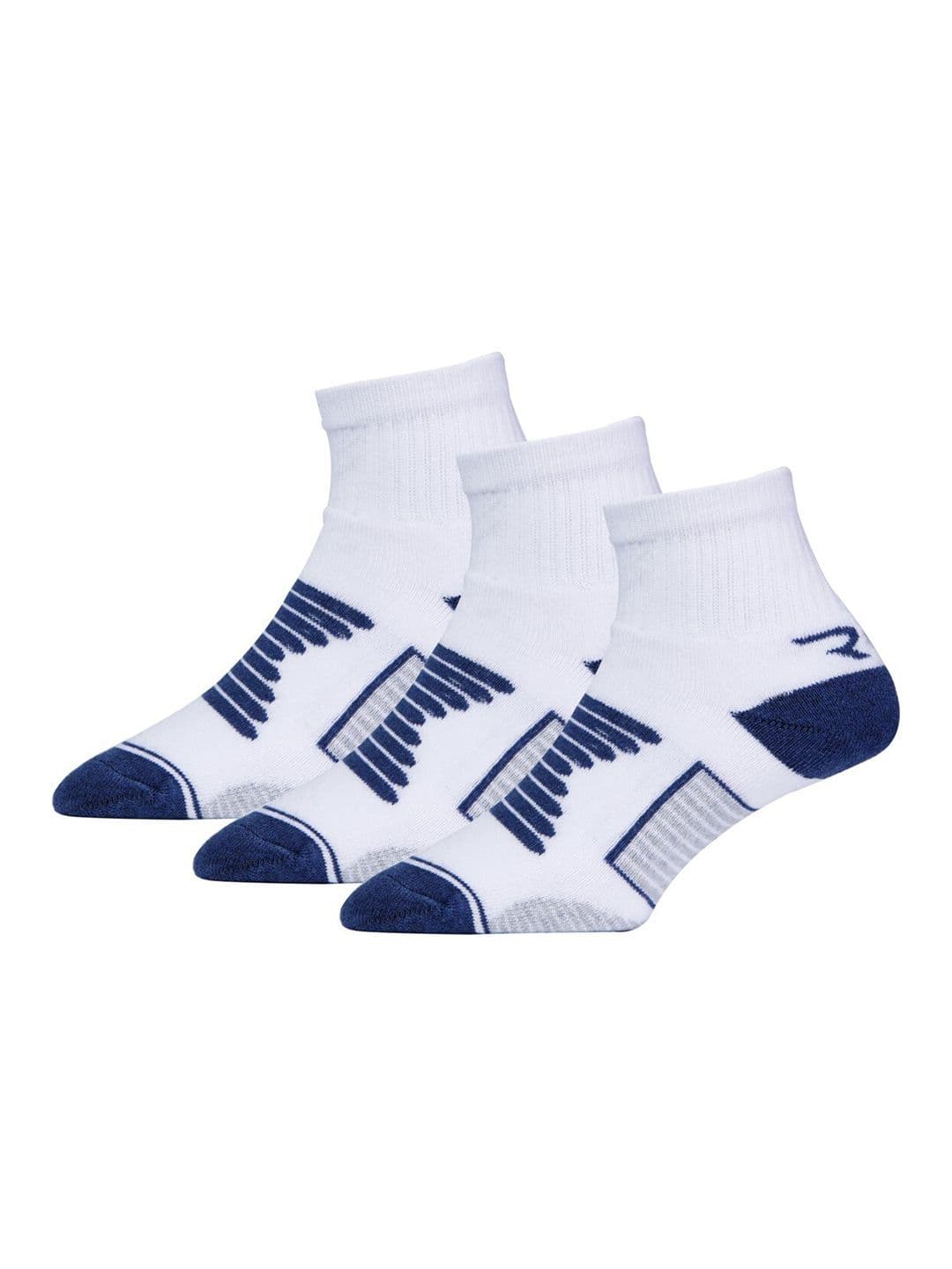 RC. ROYAL CLASS Men Pack Of 3 White Patterned Ankle-Length Socks - view 1