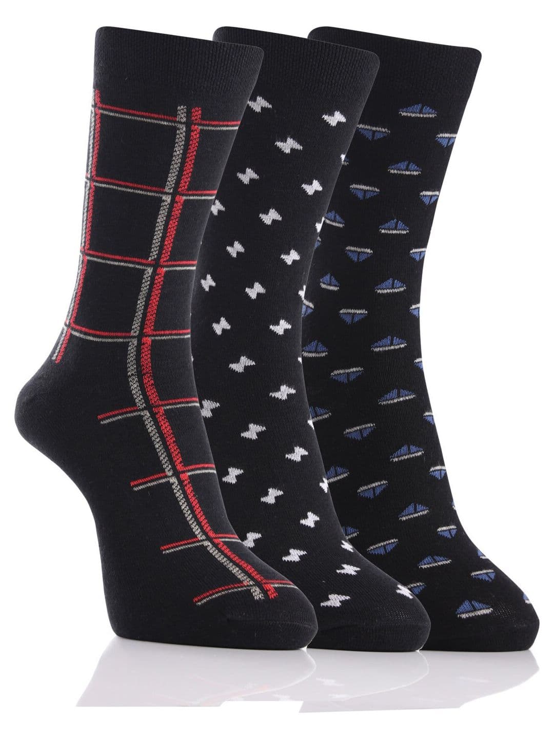 RC. ROYAL CLASS Men Pack Of 3 Patterned Calf Length Socks - view 1