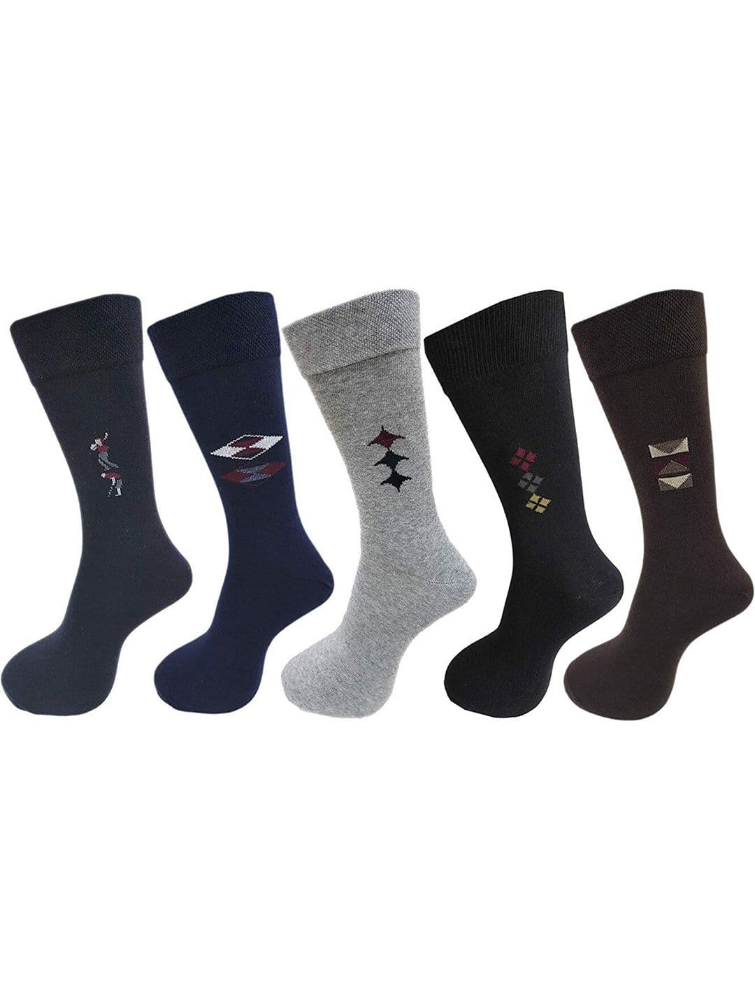 RC. ROYAL CLASS Men Pack Of 5 Patterned Cotton Calf-Length Socks - view 1