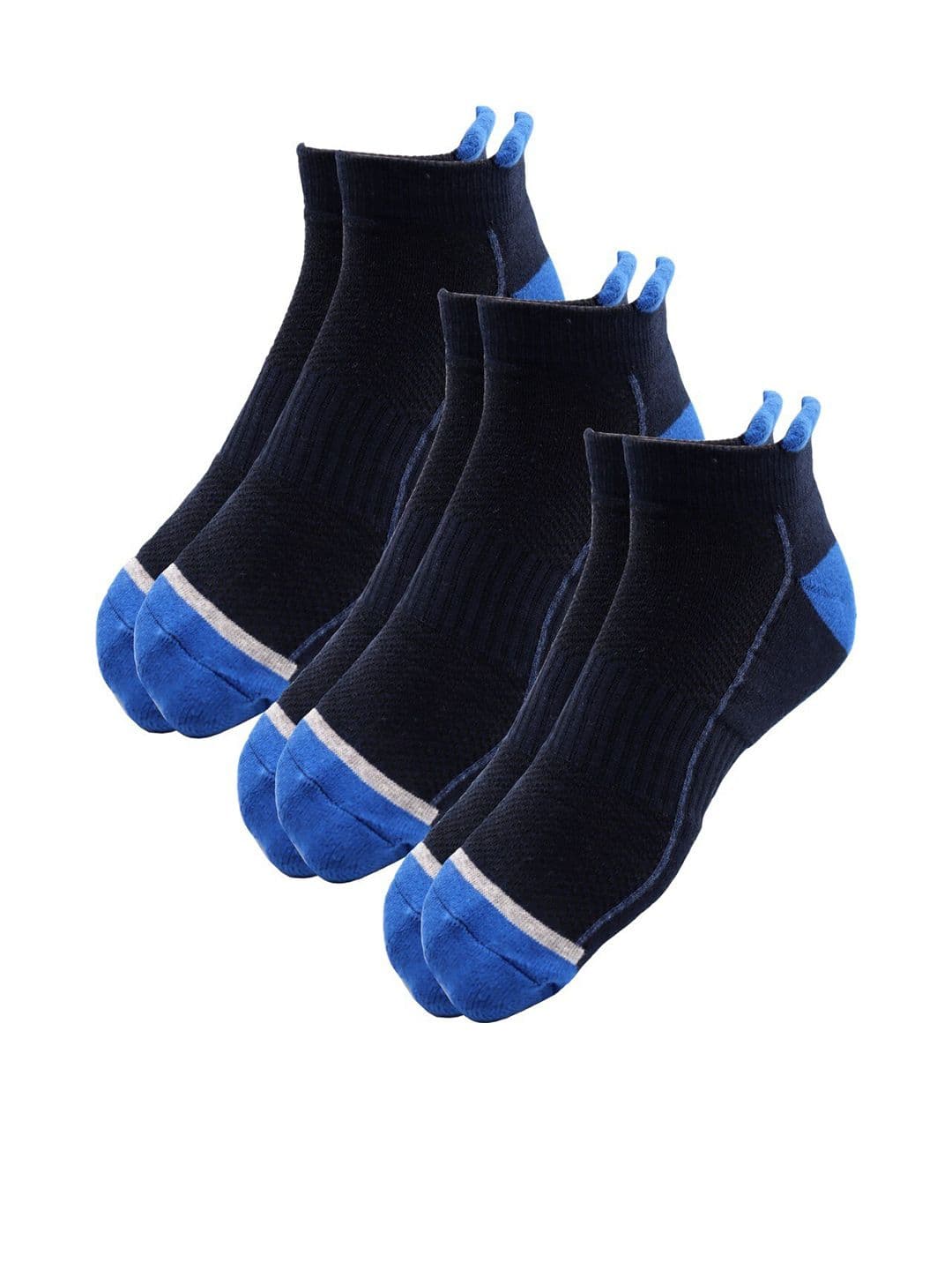 RC. ROYAL CLASS Men Pack Of 3 Blue Patterned Ankle-Length Socks - view 1