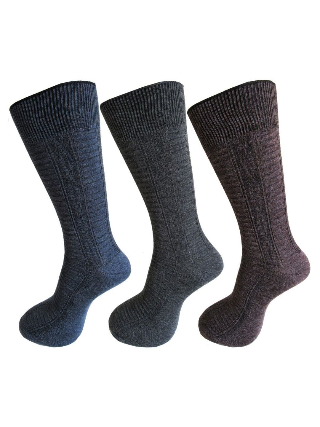 RC. ROYAL CLASS Men Pack Of 3 Patterned Calf-Length Woolen Socks - view 1