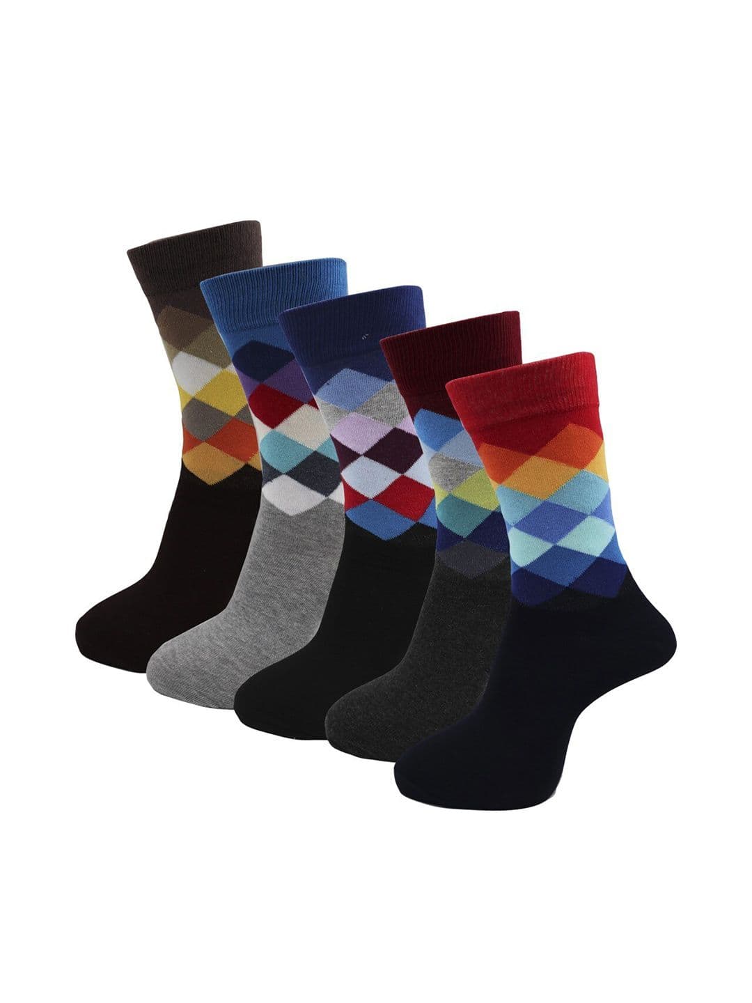 RC. ROYAL CLASS Men Pack Of 5 Patterned Calf-Length Socks - view 1