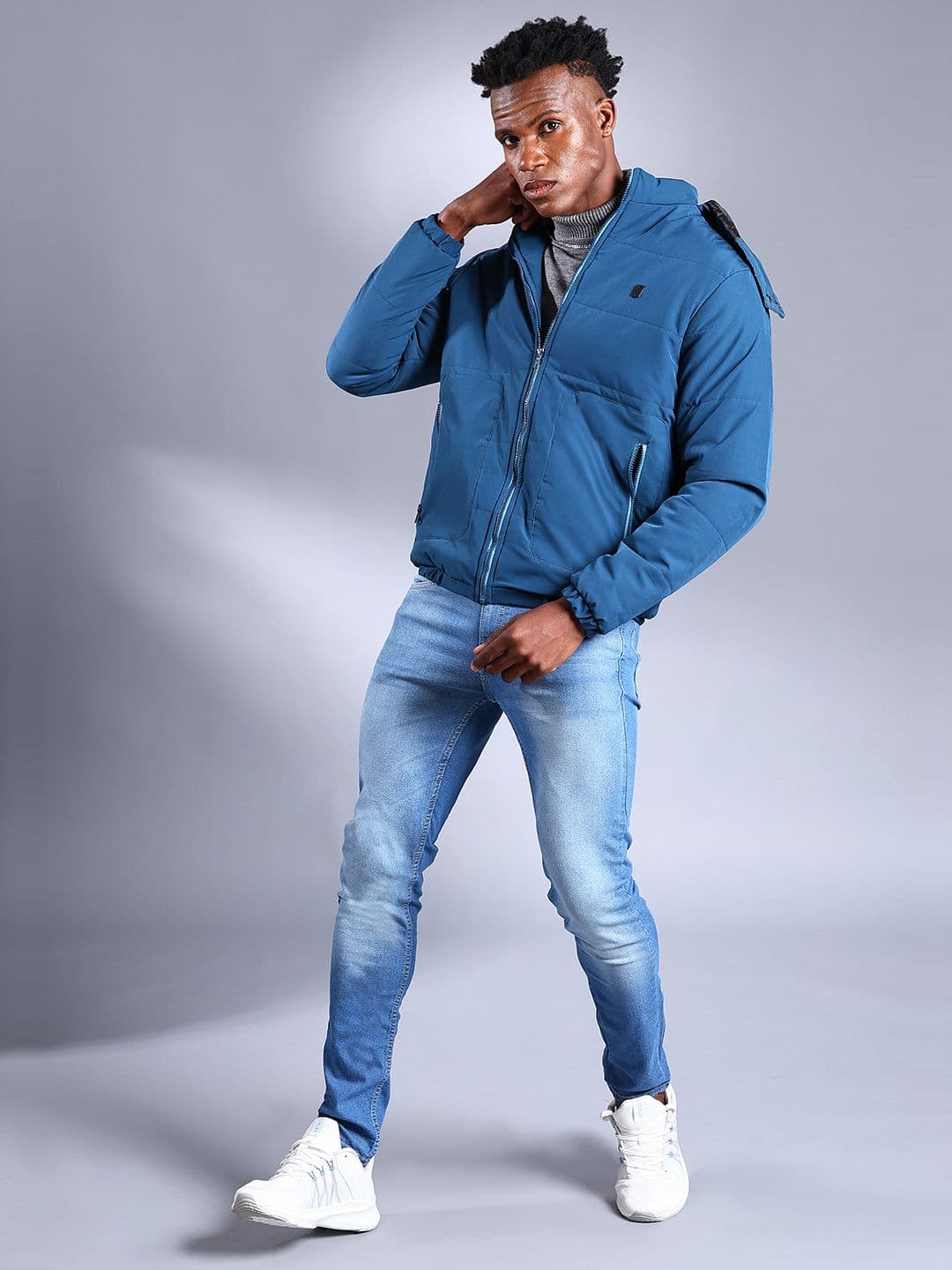 The Indian Garage Co Men Zip-Front Bomber Jacket with Detachable Hood - view 1