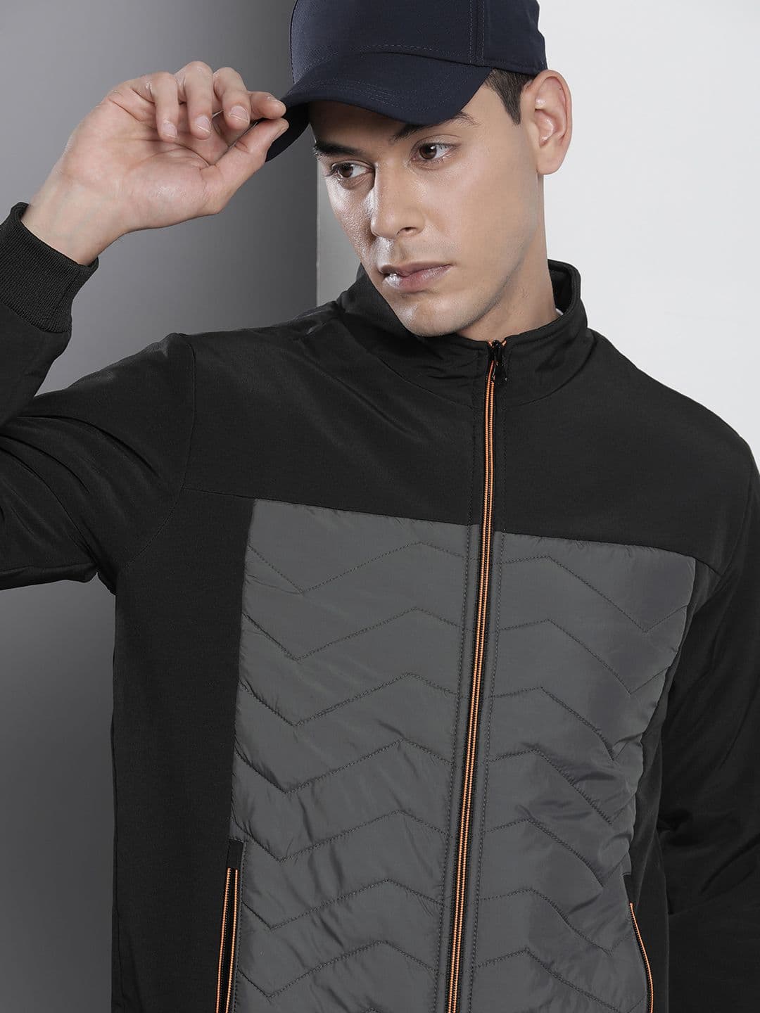 The Indian Garage Co Men Colourblock Zip-Front Bomber Jacket - view 1