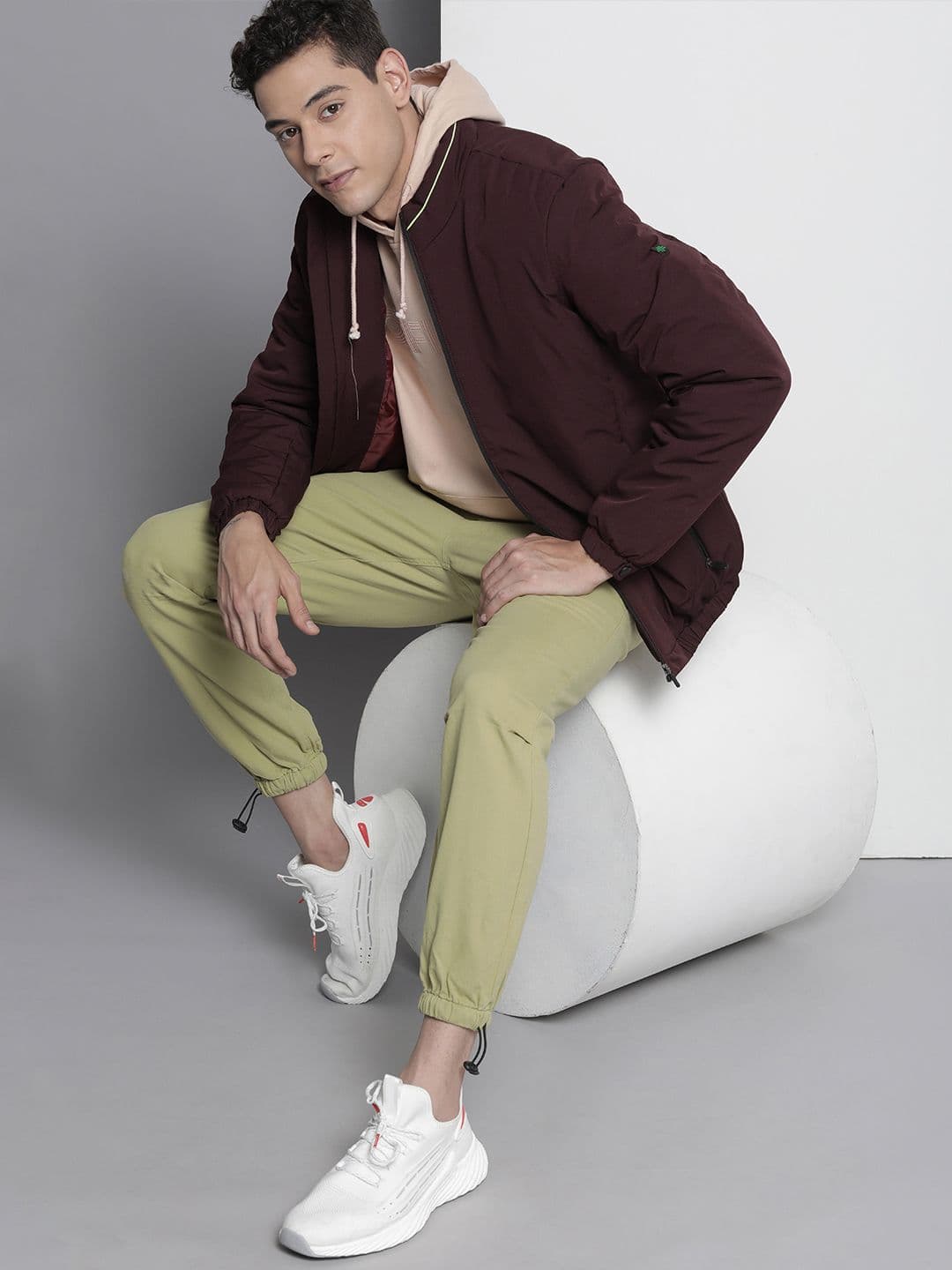 The Indian Garage Co Men Solid Zip-Front Bomber Jacket - view 1