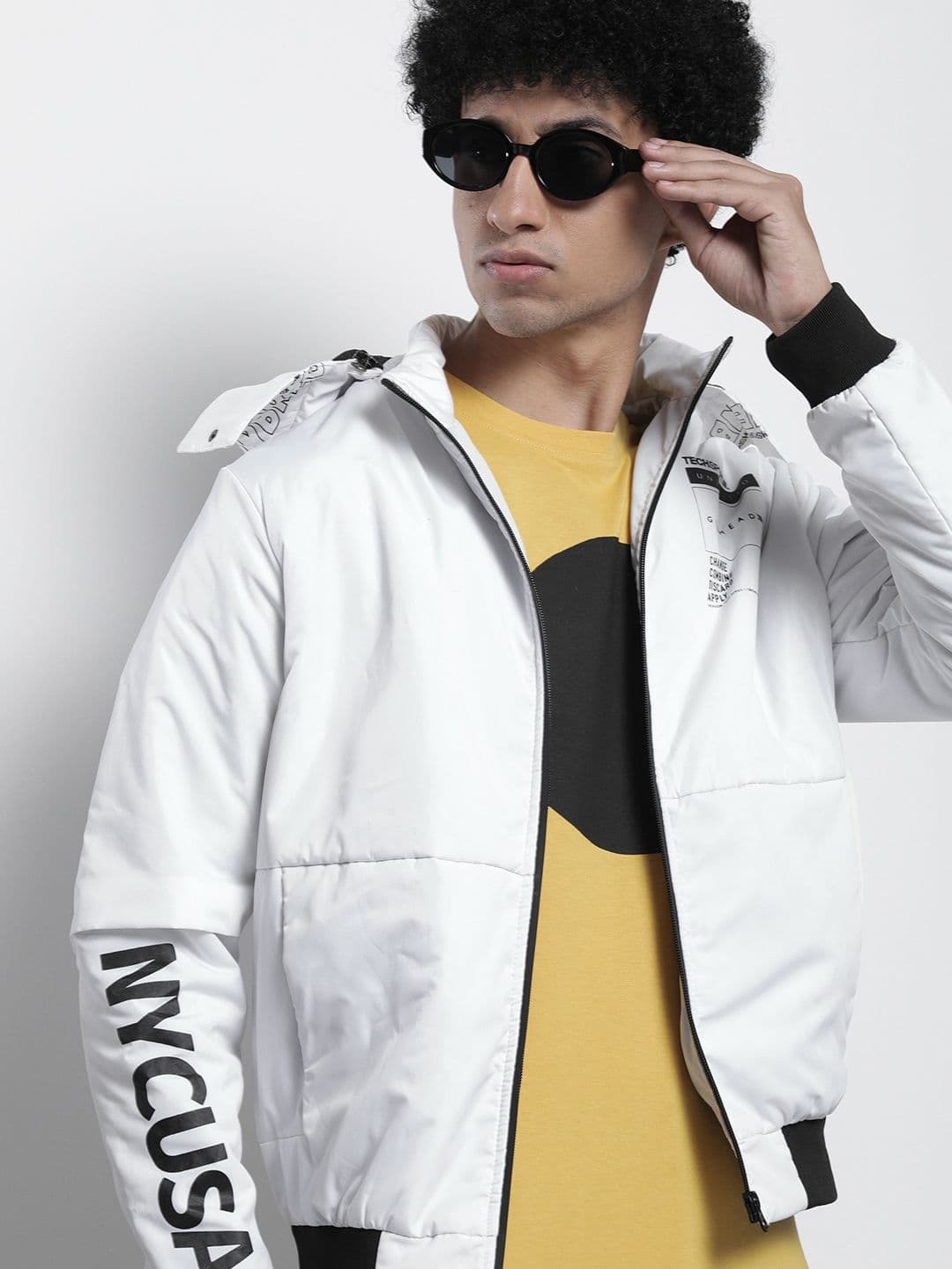The Indian Garage Co Men Zip-Front Bomber Jacket with Detachable Hood - view 1
