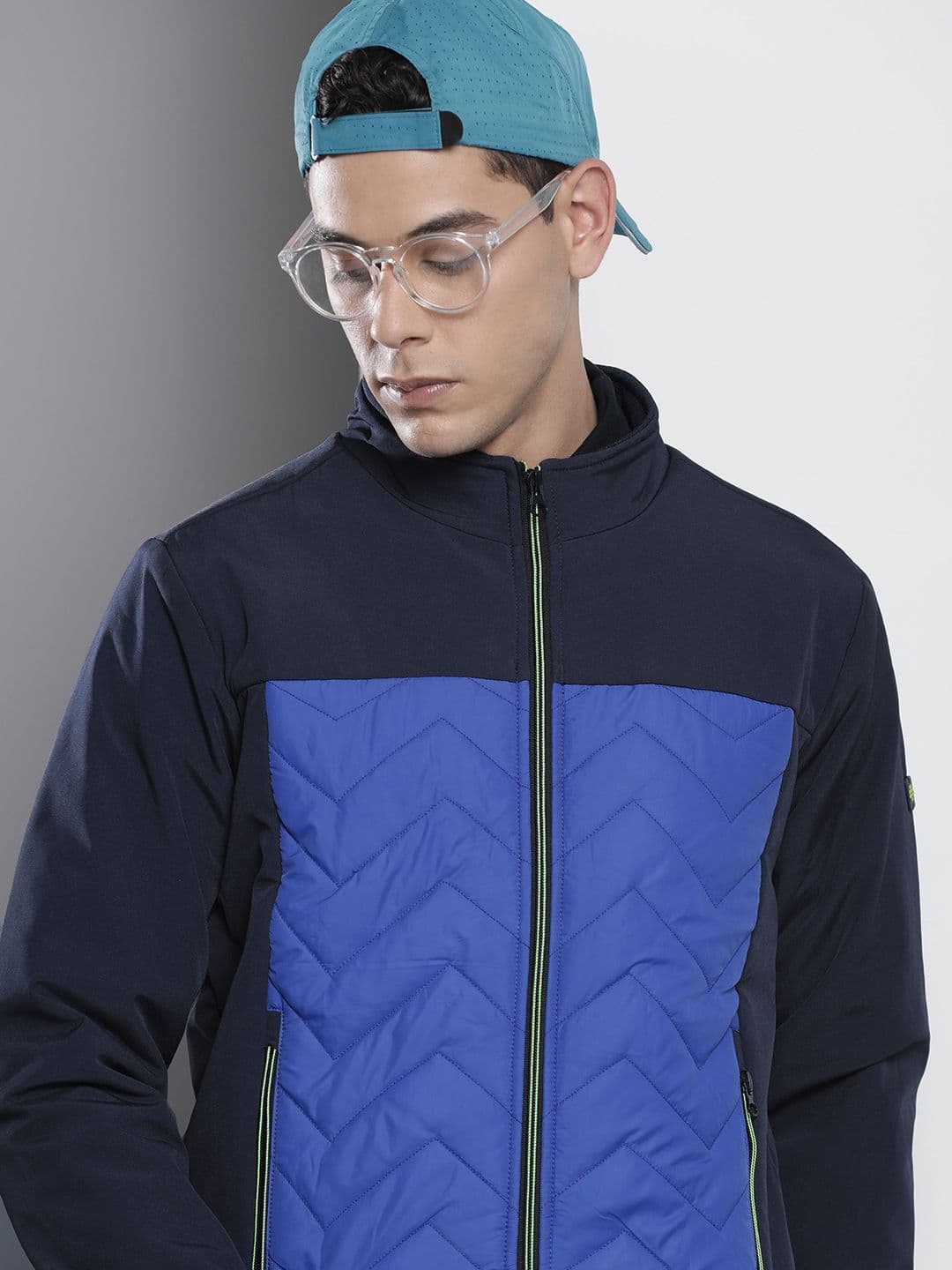 The Indian Garage Co Men Colourblock Zip-Front Bomber Jacket - view 1