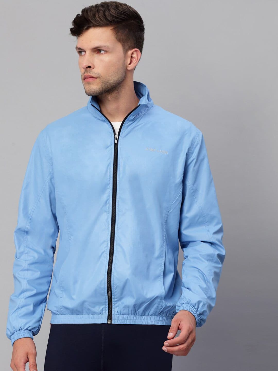 JUMP USA Men Blue Lightweight Rapid-Dry Sporty Jacket - view 1