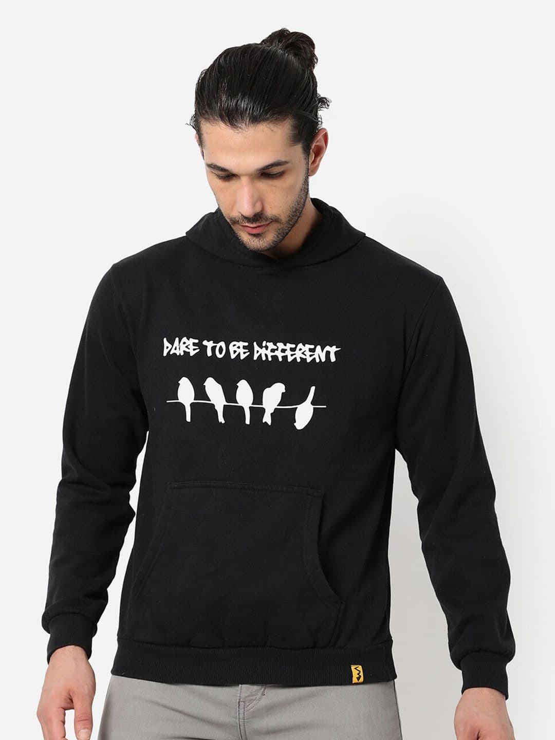 CAHOOT Men Black Printed Hooded Sweatshirt - view 1