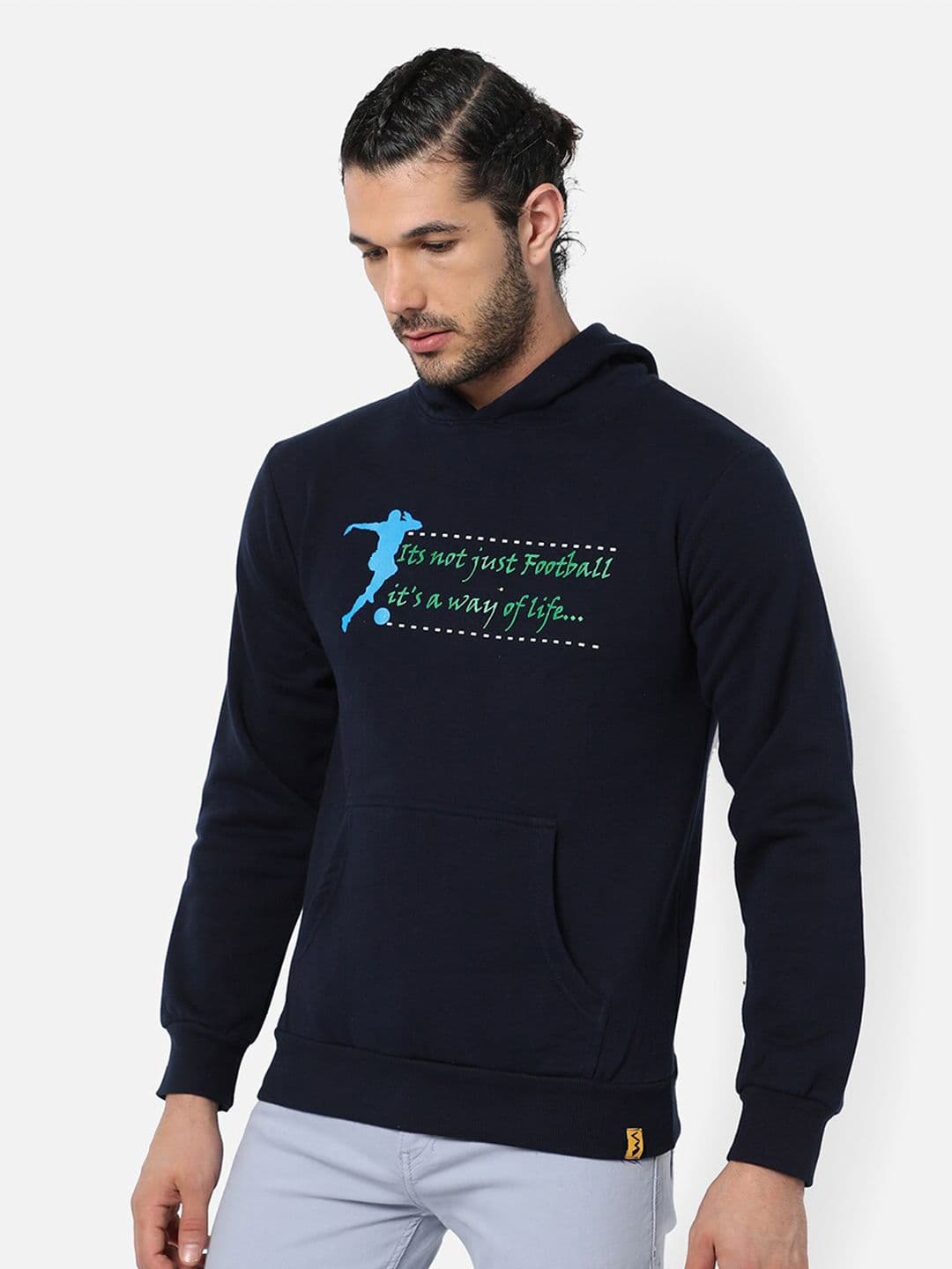 CAHOOT Men Blue Hooded Sweatshirt - view 1