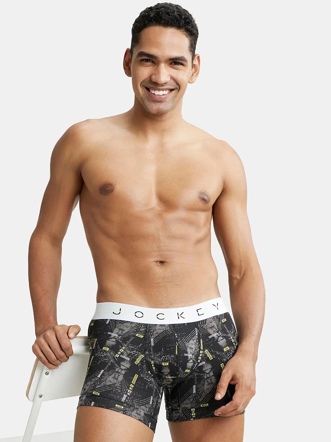 Jockey Super Combed Cotton Stretch Printed Trunk with Ultrasoft Waistband-NY02 - view 1