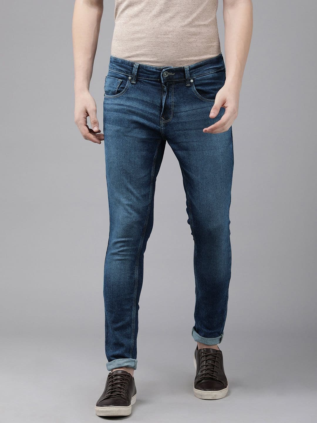 SPYKAR Men Blue Super Skinny Fit Low-Rise Light Fade Stretchable Jeans - view 1